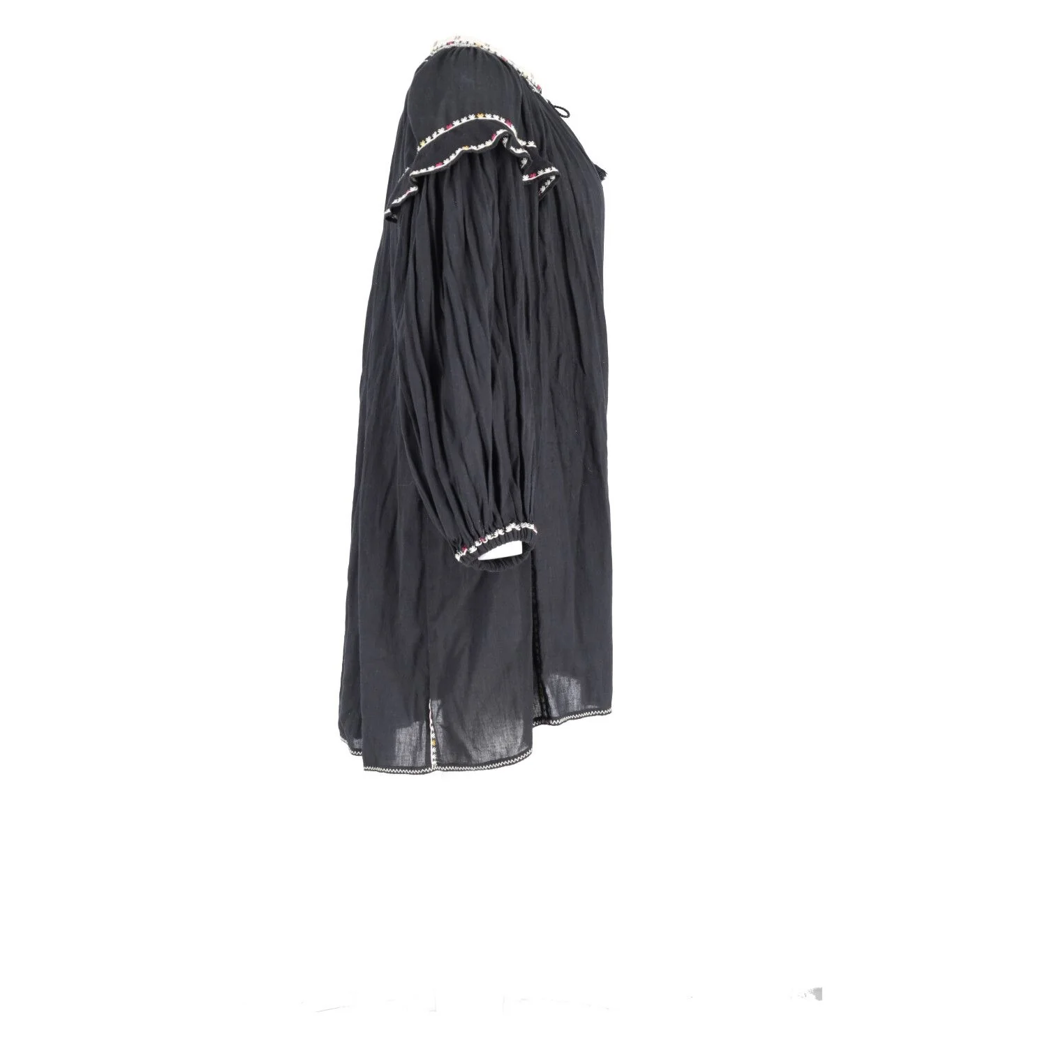 Women's Isabel Marant Embroidered Short Dress in Black Cotton - Image 5