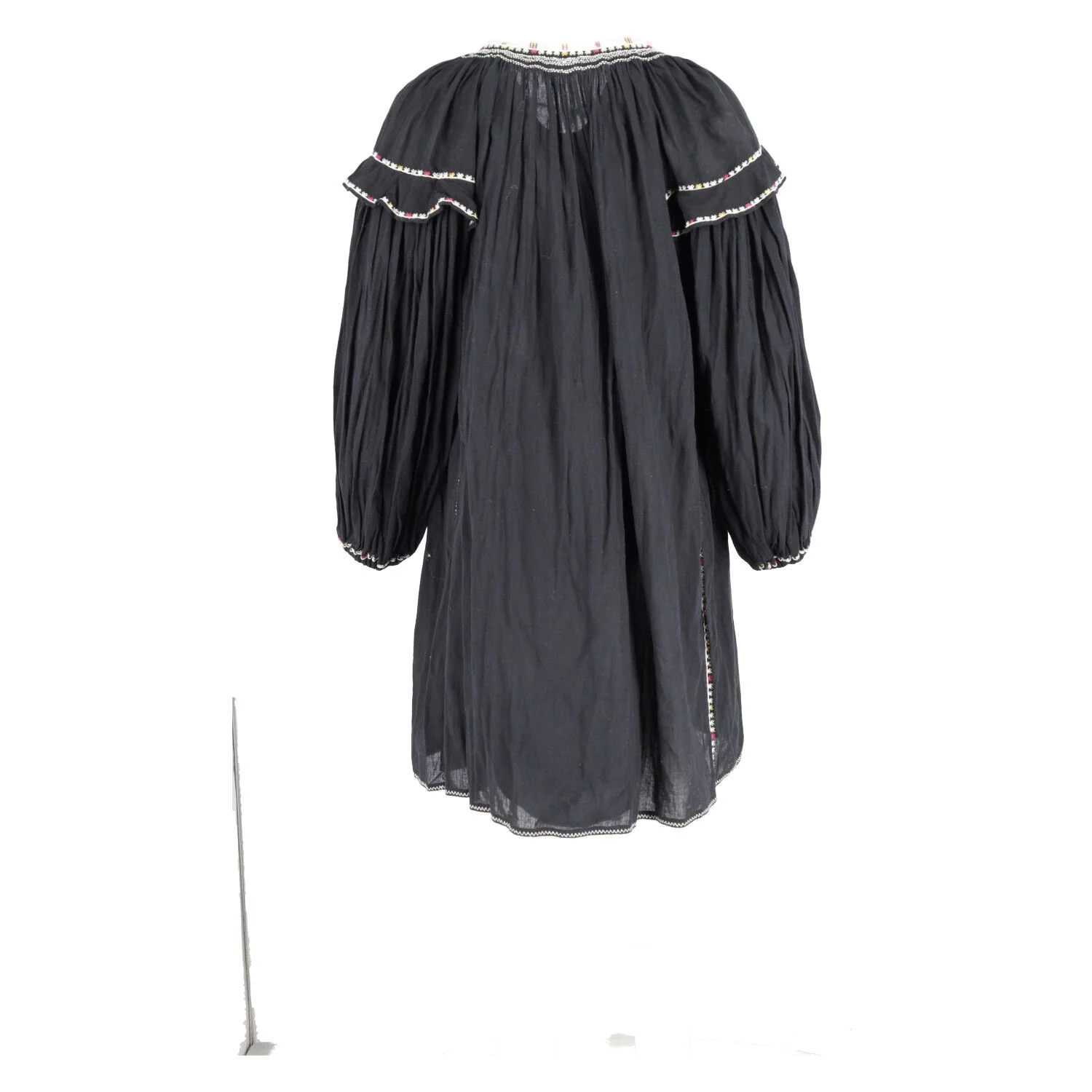 Women's Isabel Marant Embroidered Short Dress in Black Cotton - Image 6