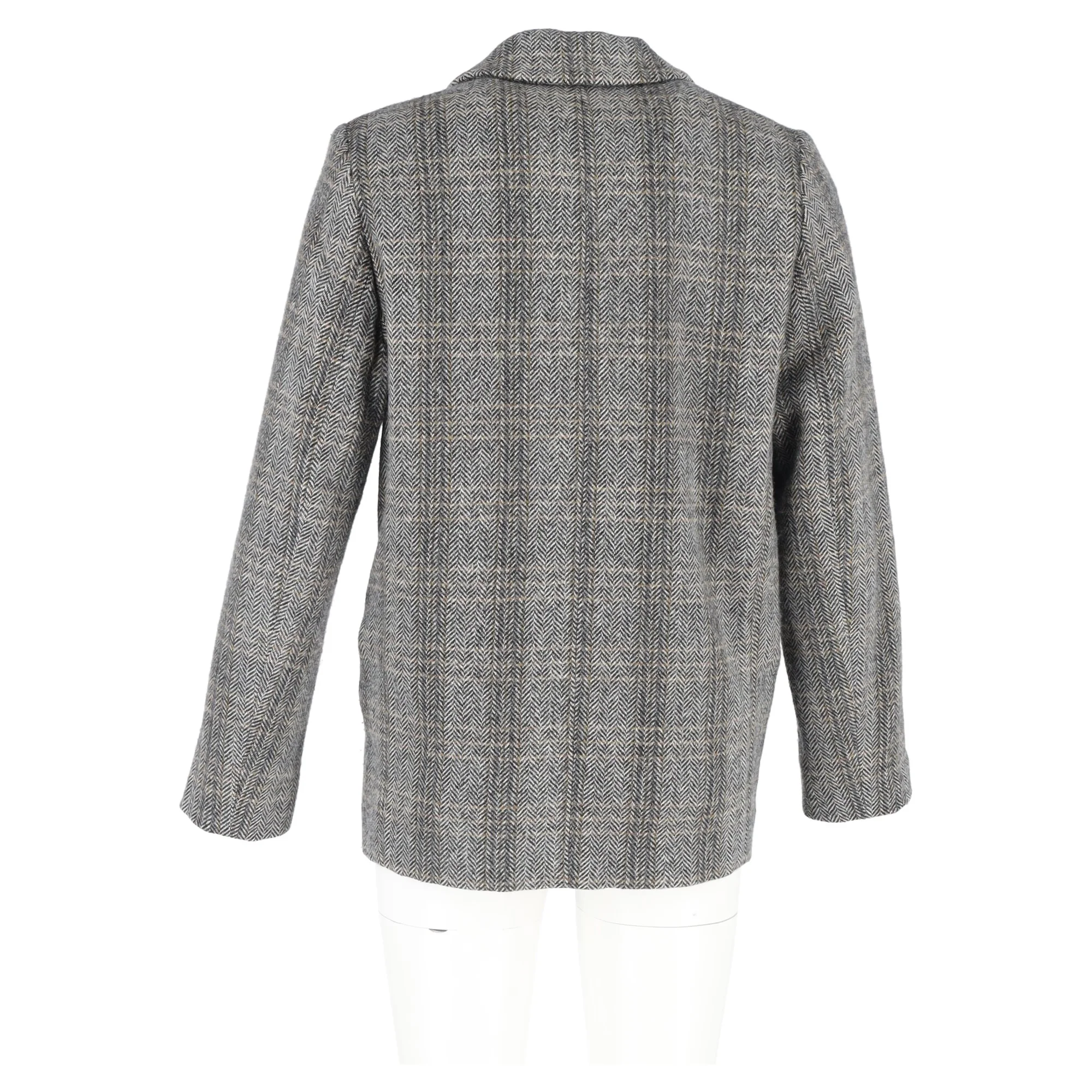 Women's Isabel Marant Etoile Charly Herringbone Blazer in Grey Wool - Image 6