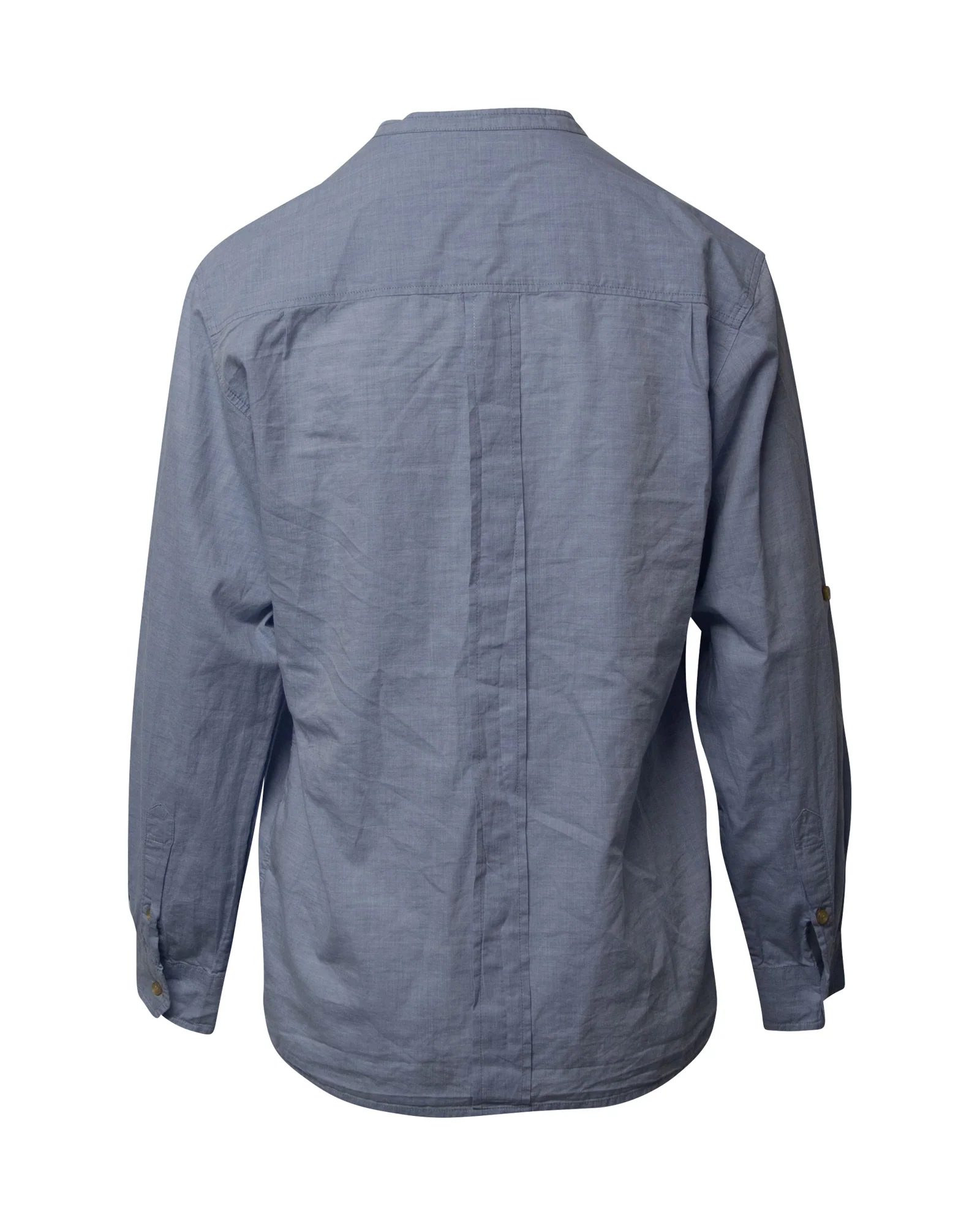 Women's Isabel Marant Long Sleeve Button Front Shirt in Blue Cotton - Image 3