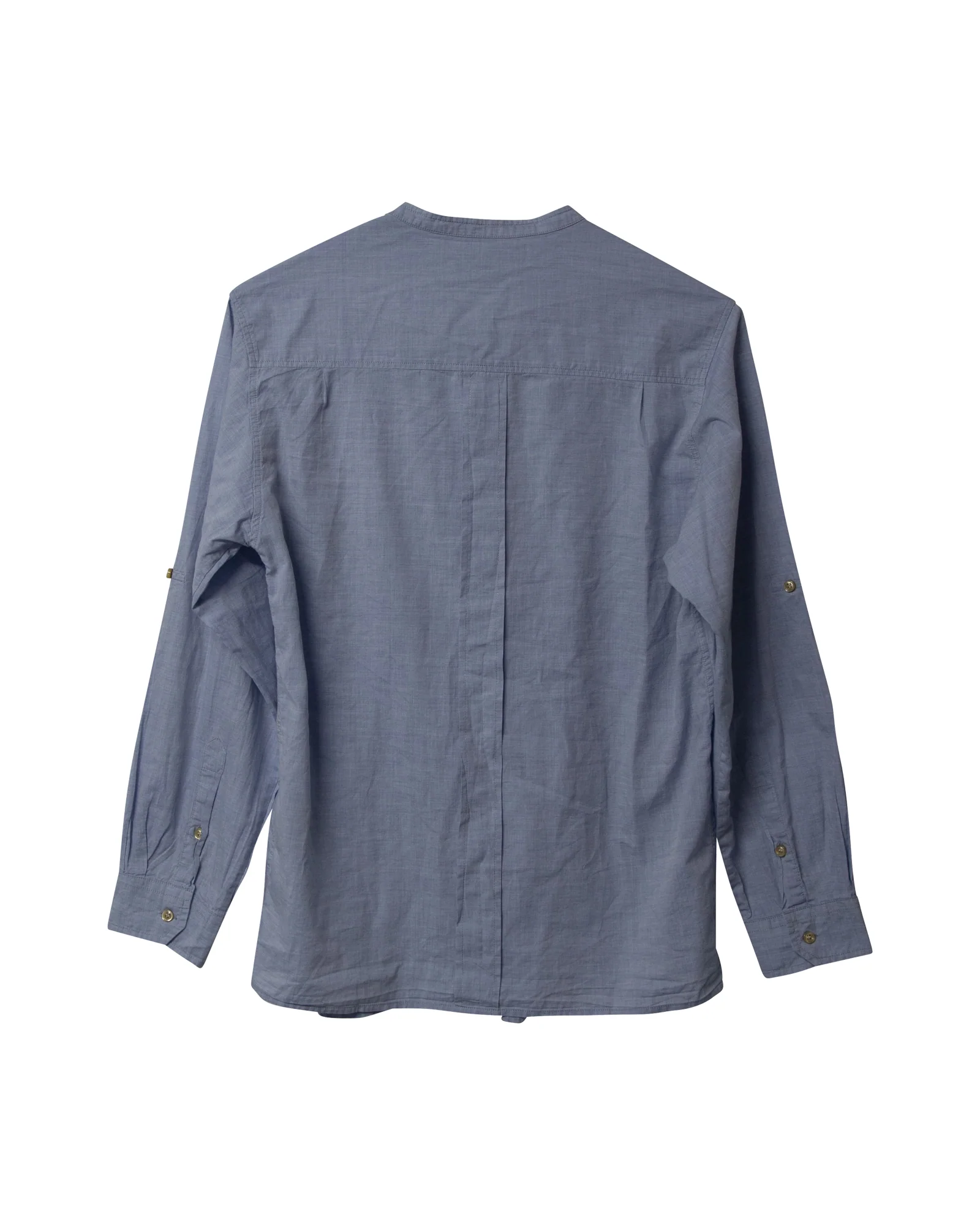Women's Isabel Marant Long Sleeve Button Front Shirt in Blue Cotton - Image 5