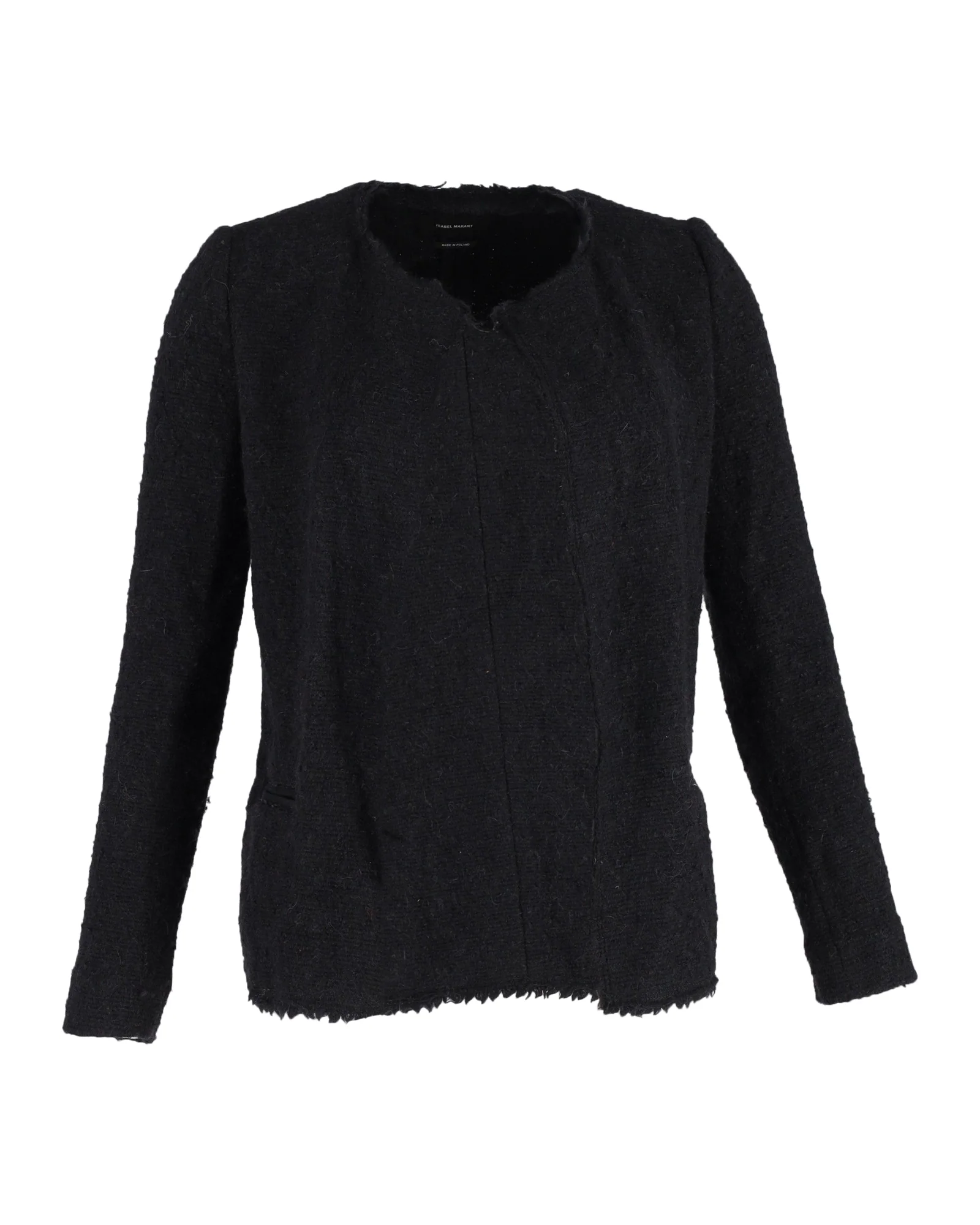 Women's Isabel Marant Open-Front Jacket in Black Wool