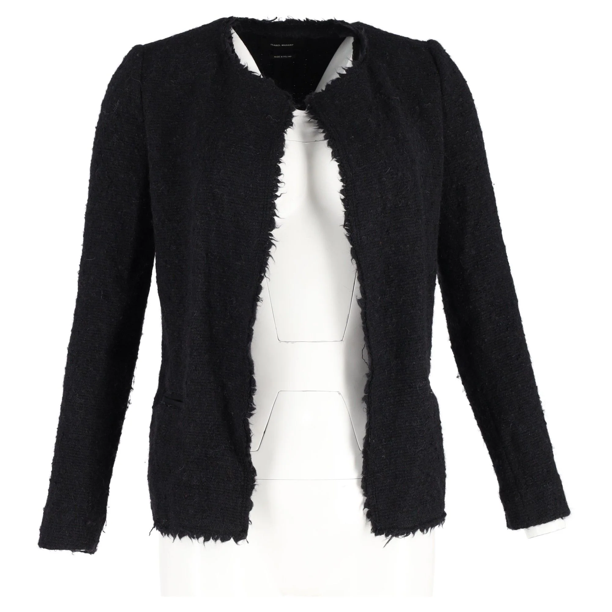 Women's Isabel Marant Open-Front Jacket in Black Wool - Image 4