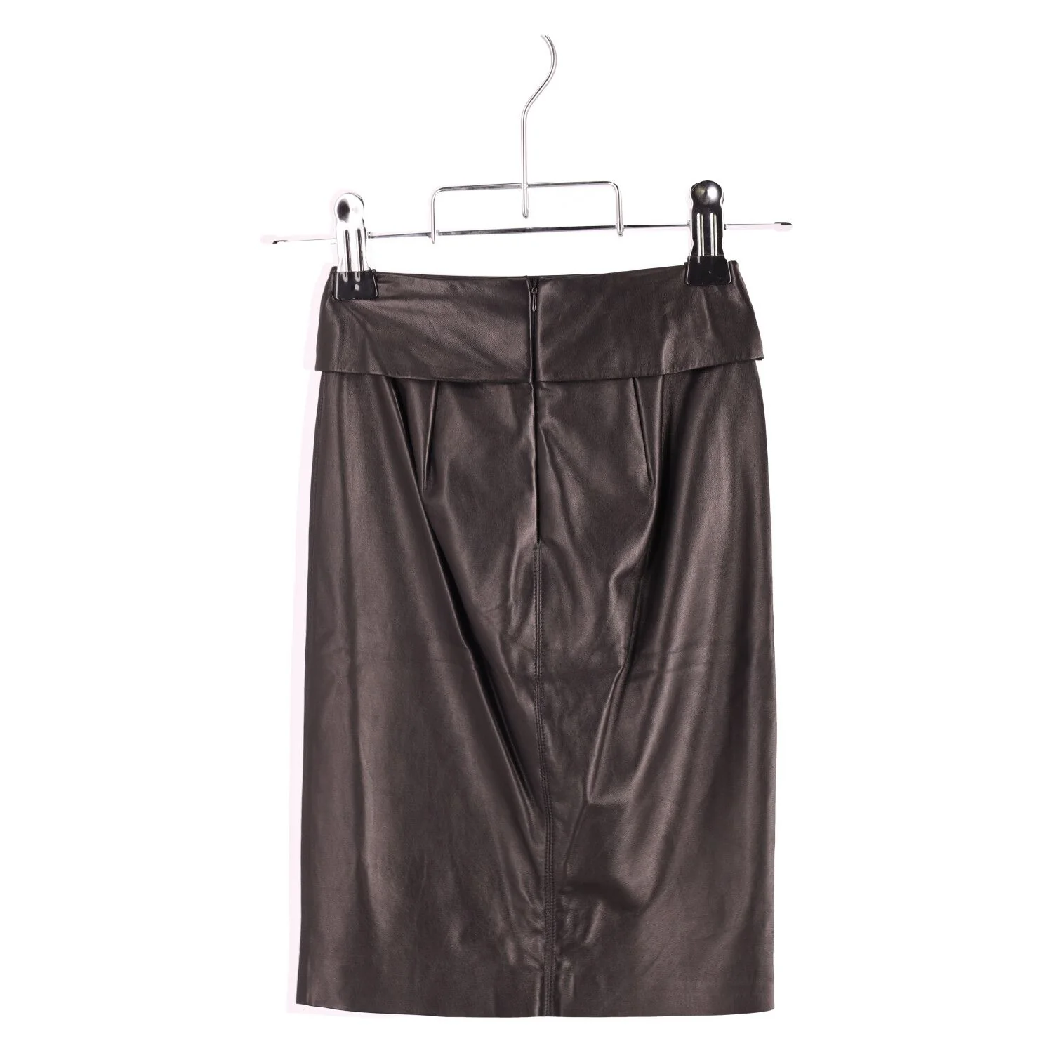 Women's Isabel Marant Pencil Skirt in Black Nappa Leather - Image 4
