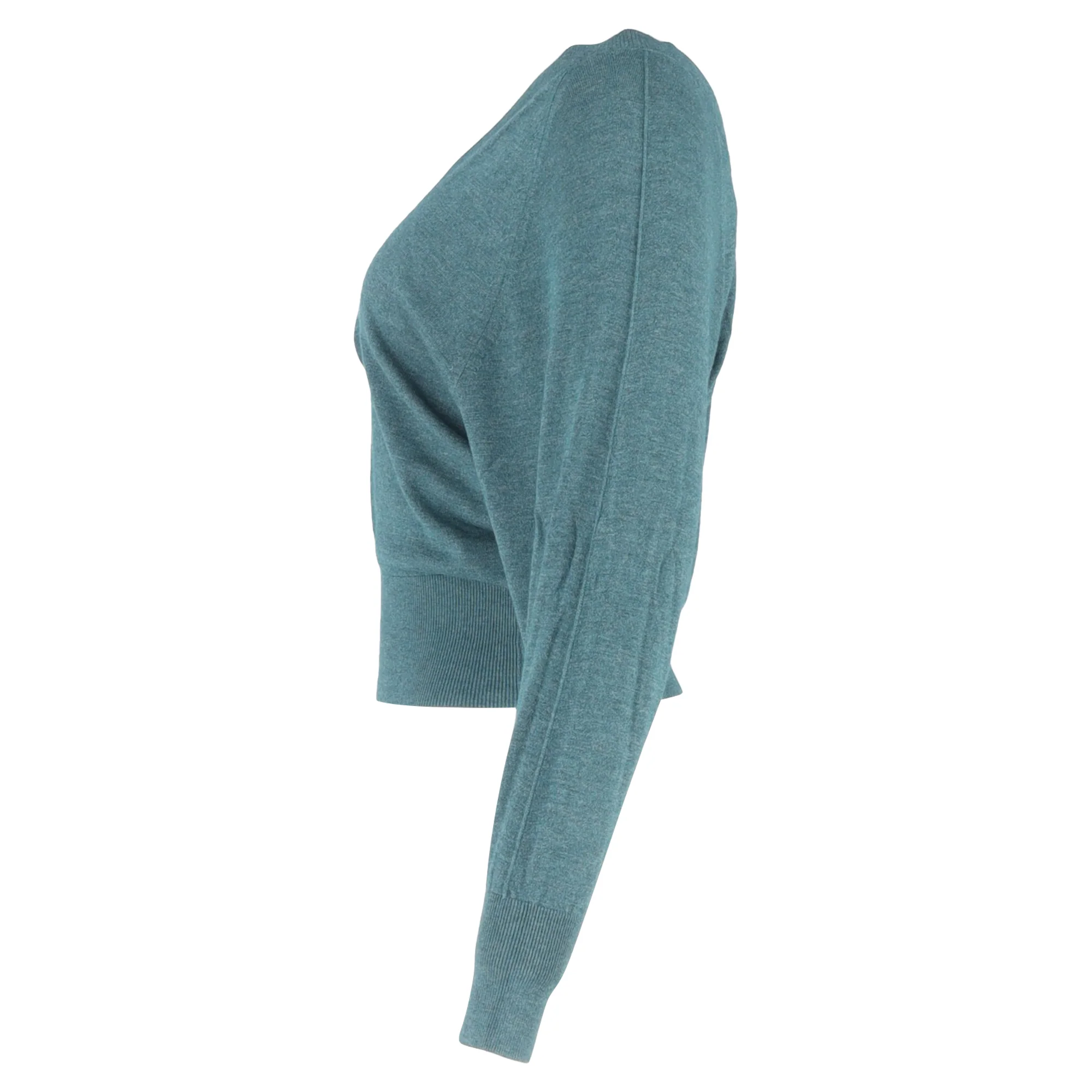 Women's Isabel Marant V-Neck Sweter in Green Wool - Image 2