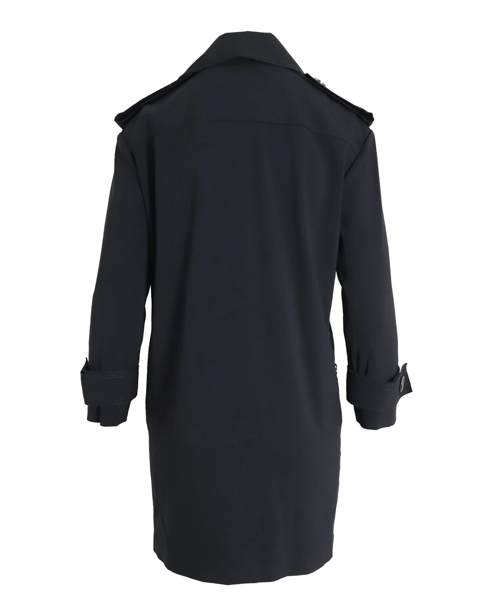 Women's Lanvin Button-Front Trench Coat in Black Polyester - Image 3