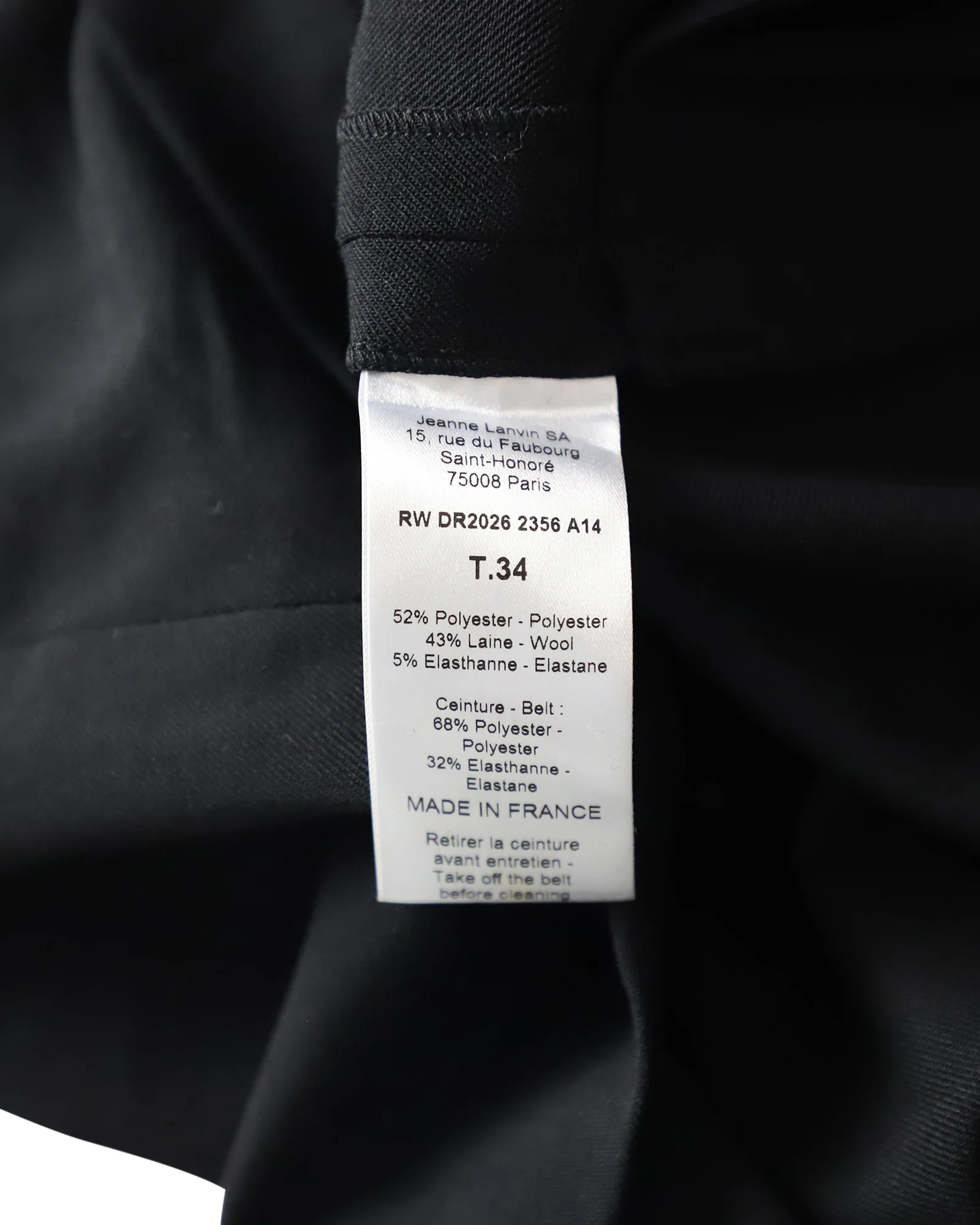 Women's Lanvin Button-Front Trench Coat in Black Polyester - Image 5
