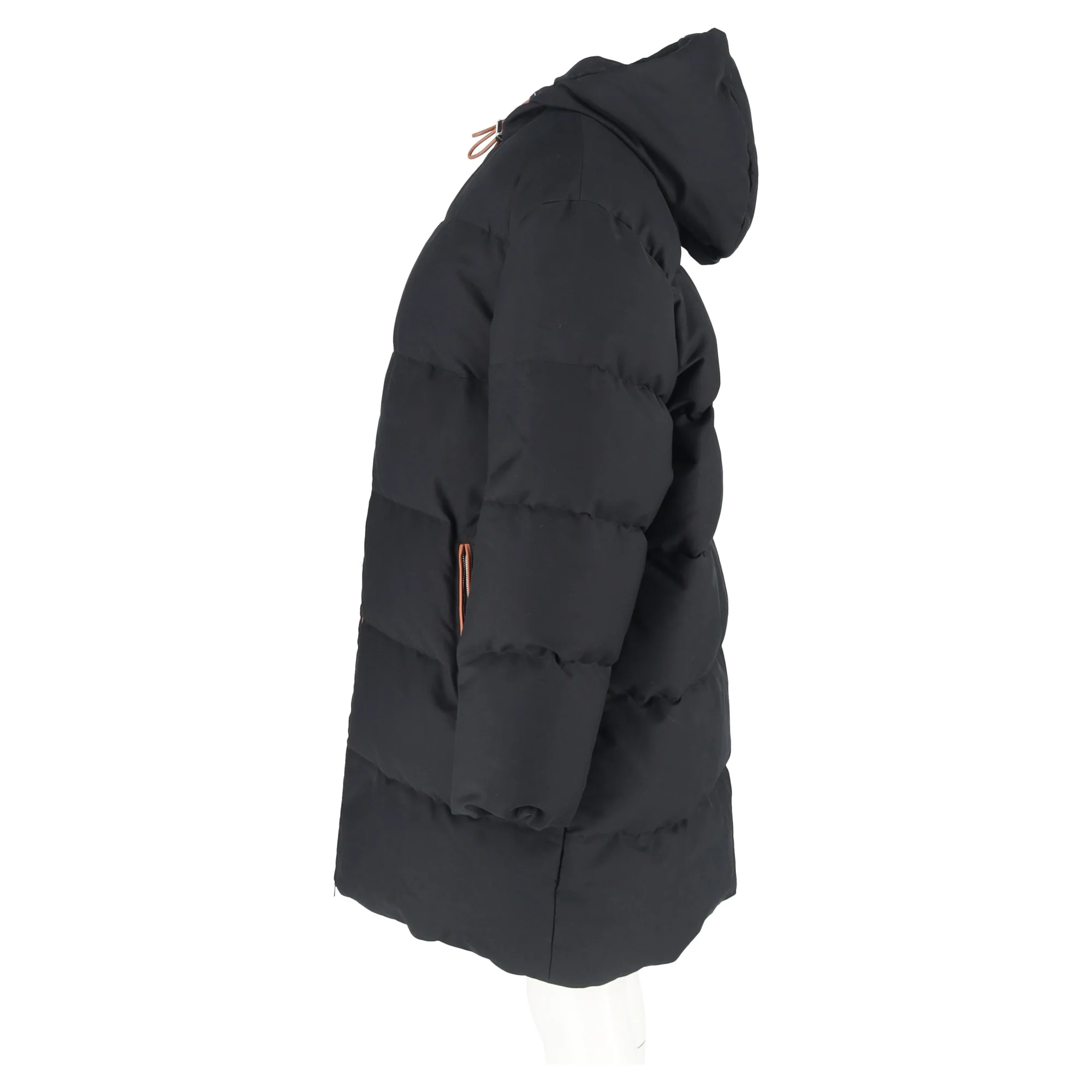 Women's Loewe Zip-Up Hooded Down Coat in Black Cotton - Image 5