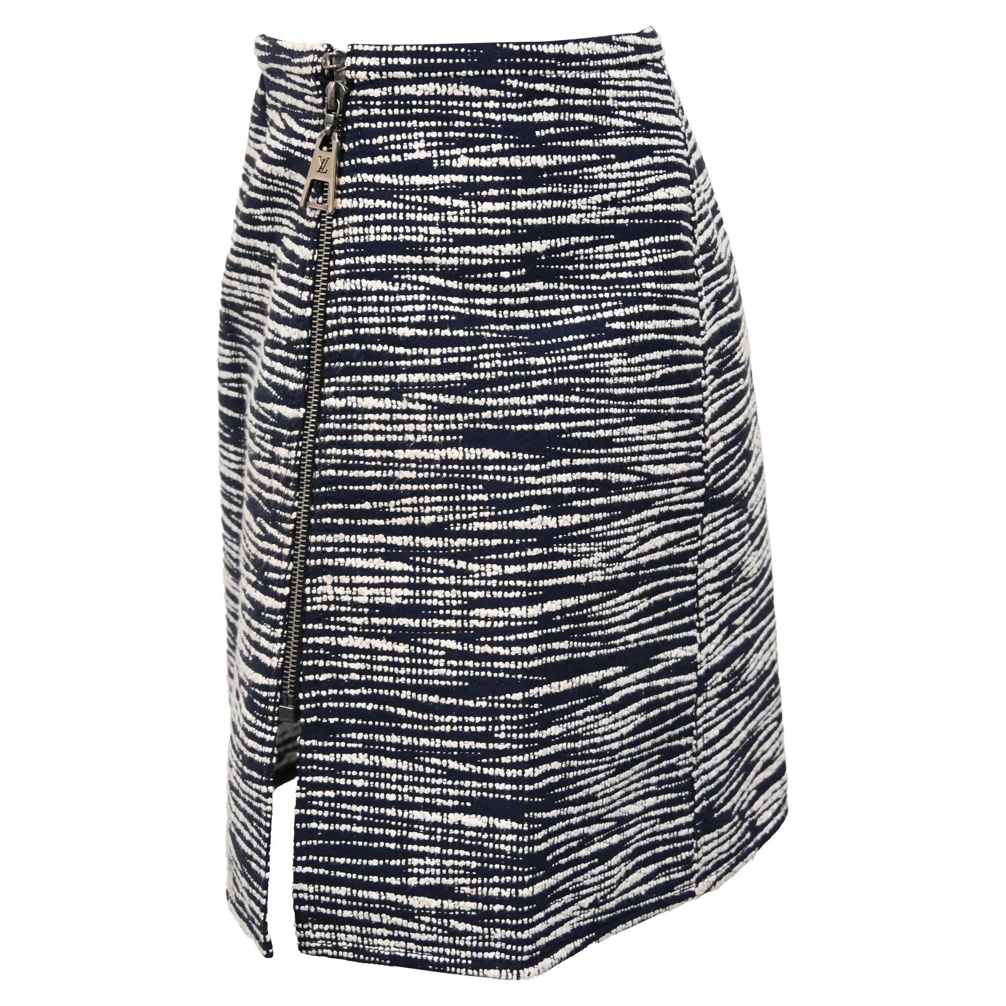 Women's Louis Vuitton Printed Mini Zipped A-Line Skirt in Multicolor Wool - Image 2