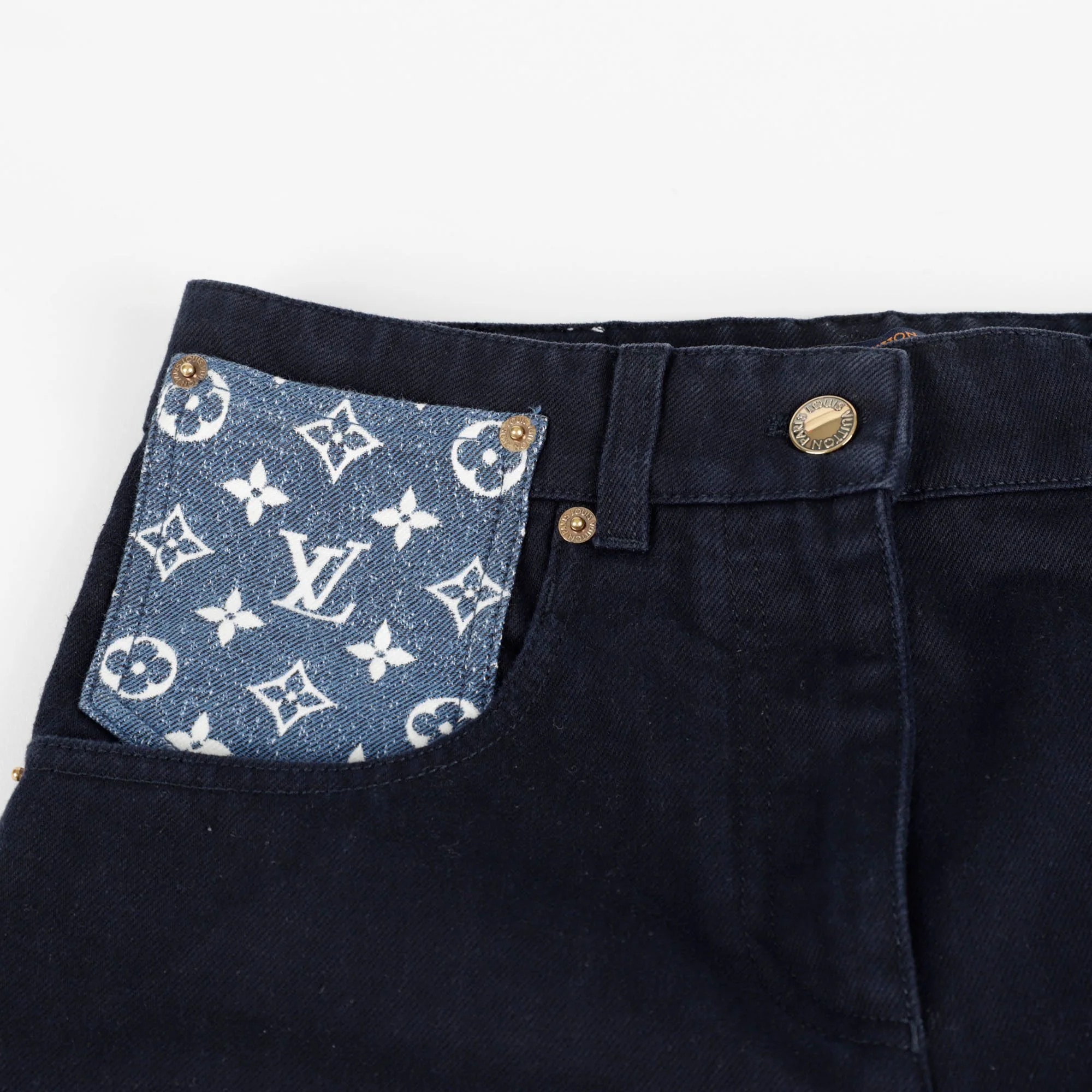 Women's Monogram Pocket Denim Pants - Image 5