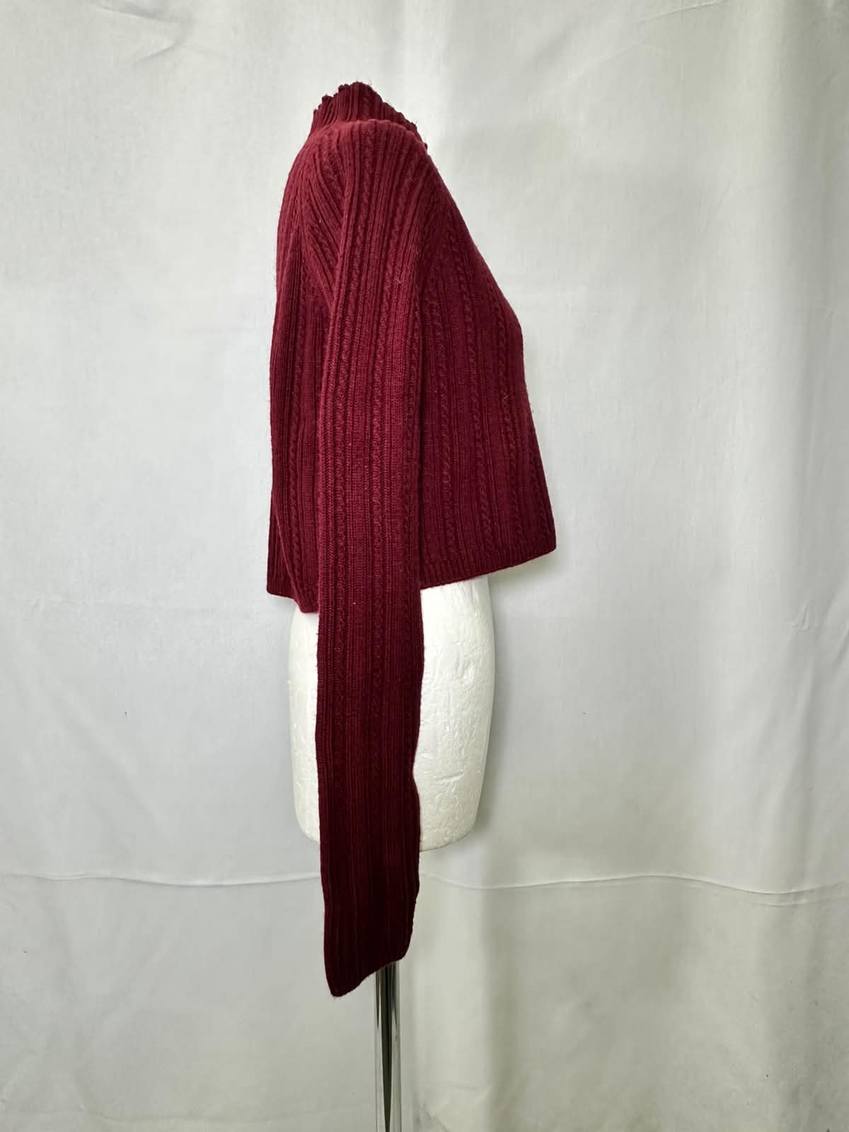 Women's Maje Crew Neck Sweater in Red Acrylic - Image 9