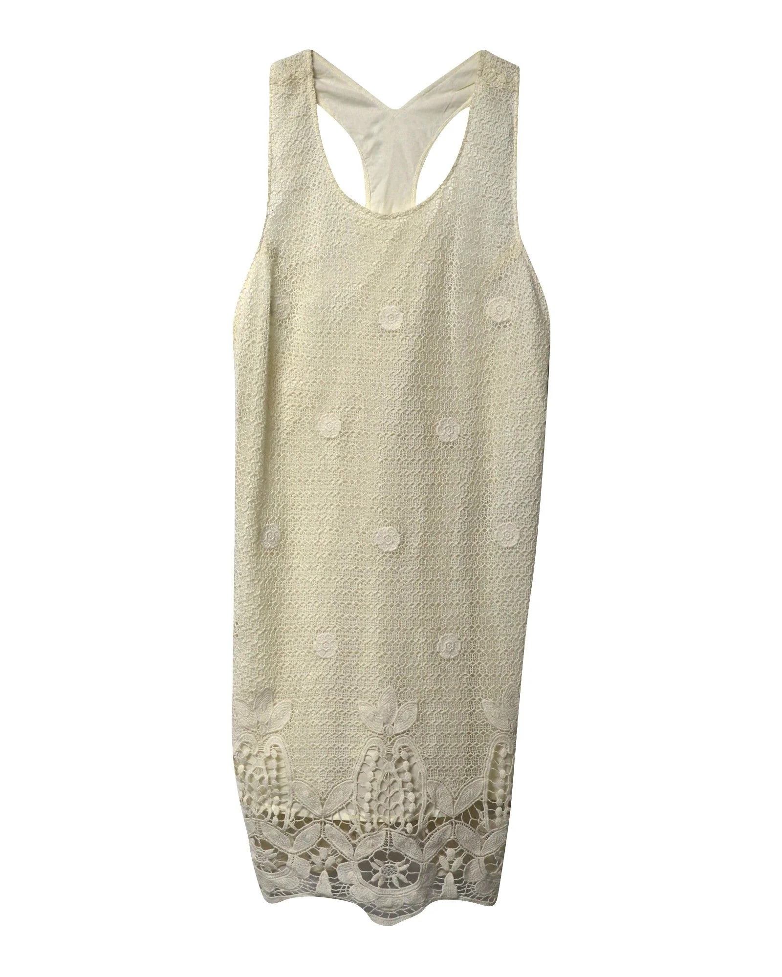 Women's Maje Crochet Dress in Cream Cotton - Image 3