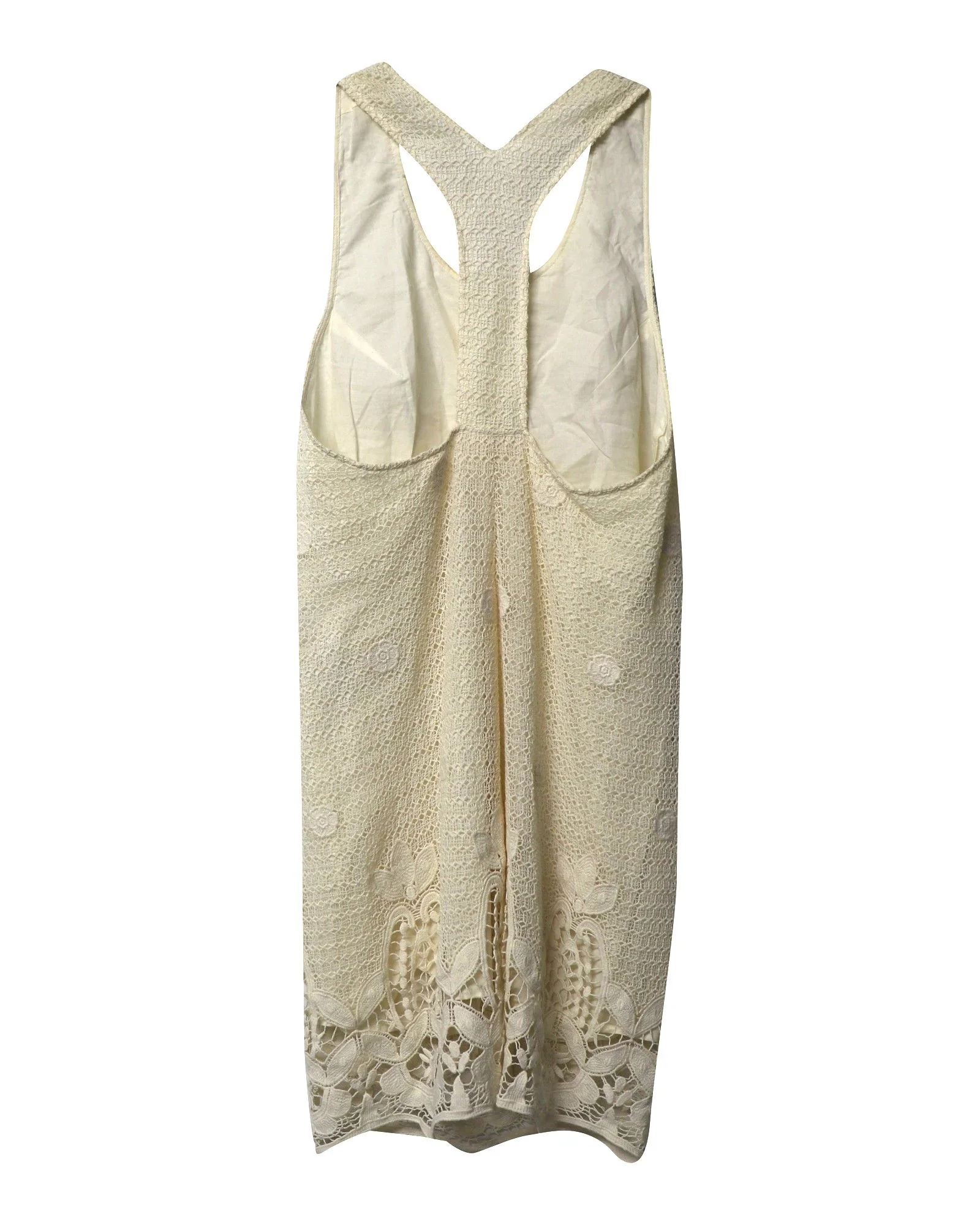 Women's Maje Crochet Dress in Cream Cotton - Image 4