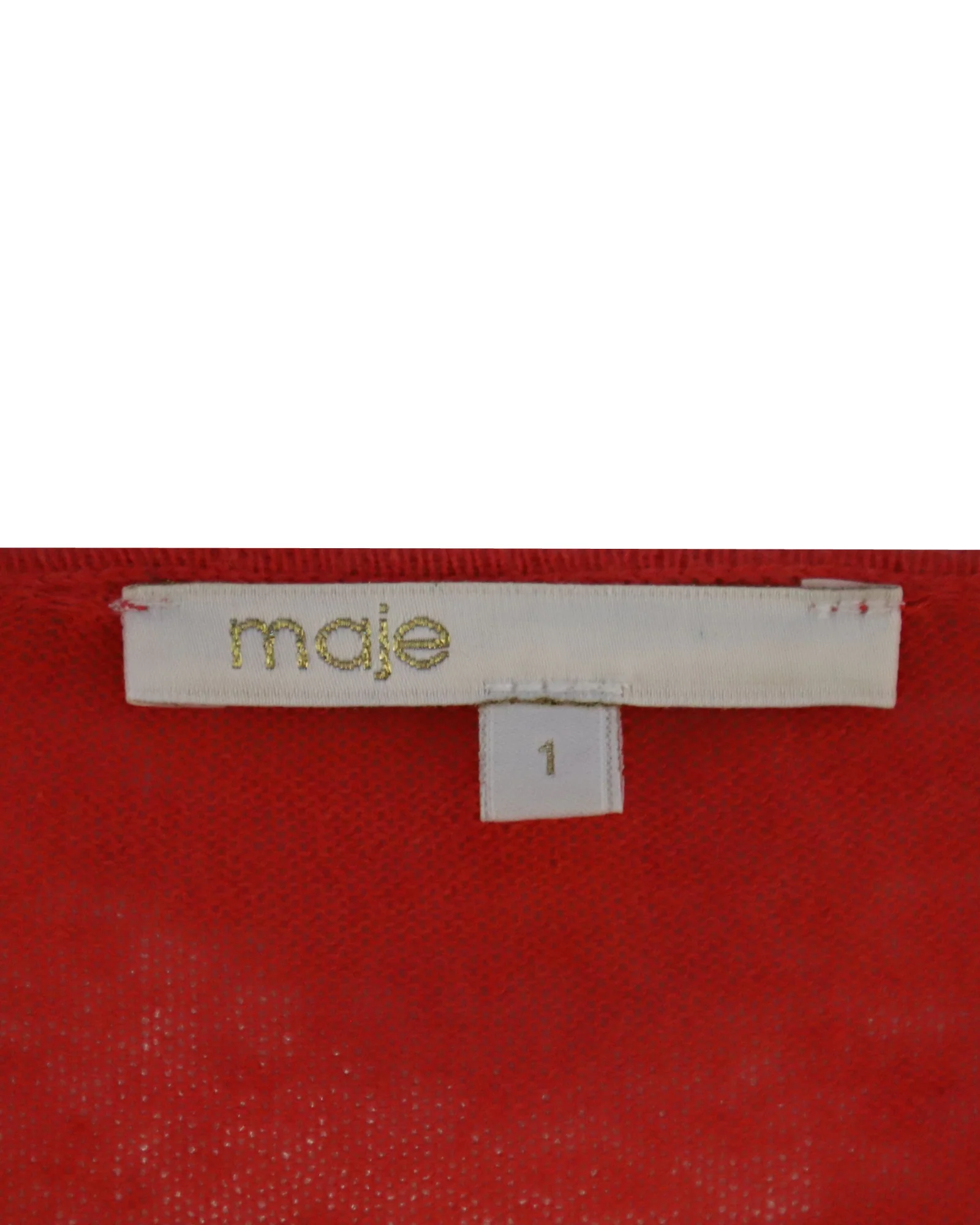 Women's Maje Crocheted Cardigan in Red Cotton - Image 5