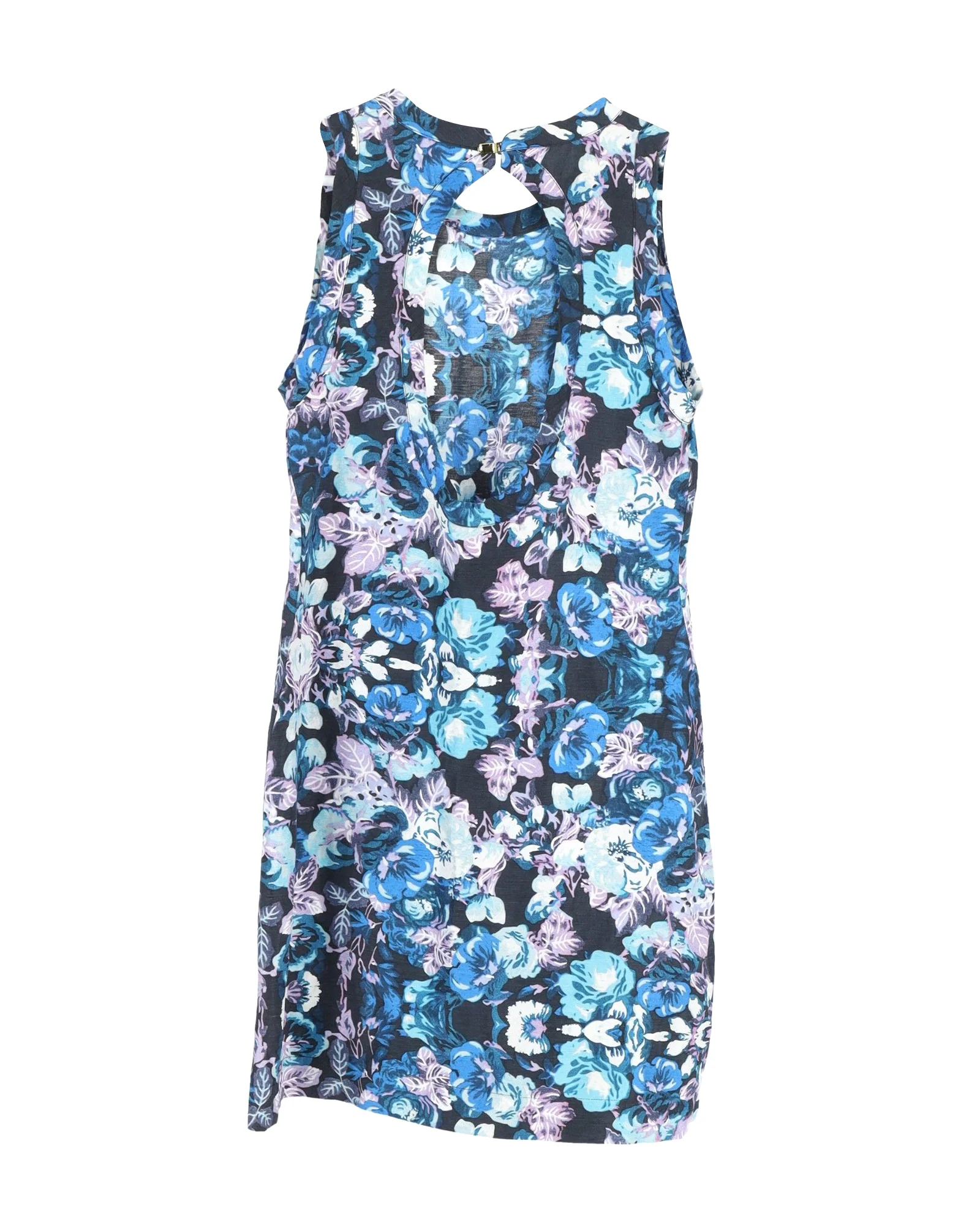 Women's Maje Floral Sleeveless Mini Dress in Blue Cotton - Image 2