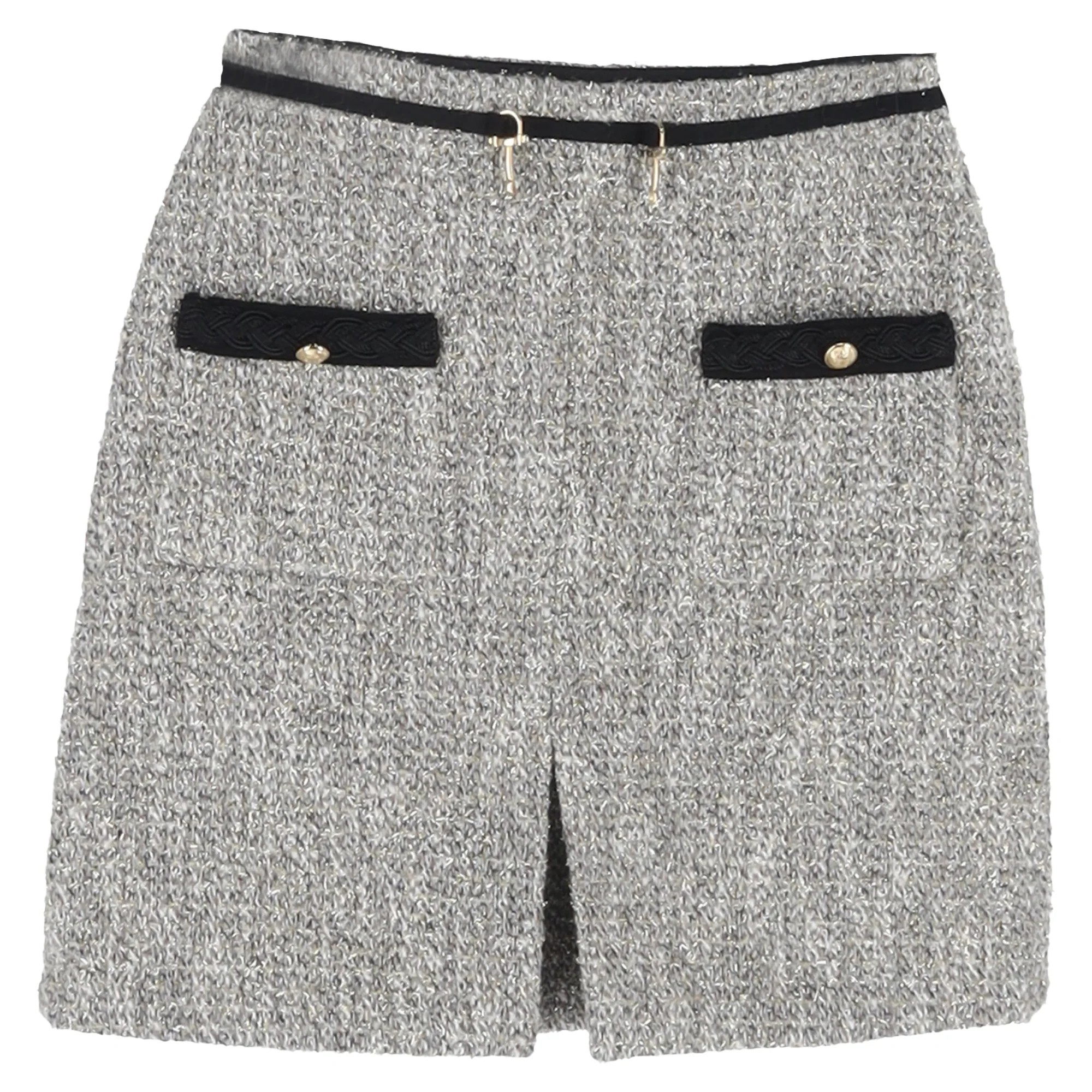 Women's Maje Jinie Tweed Mini Skirt in Grey Cotton
