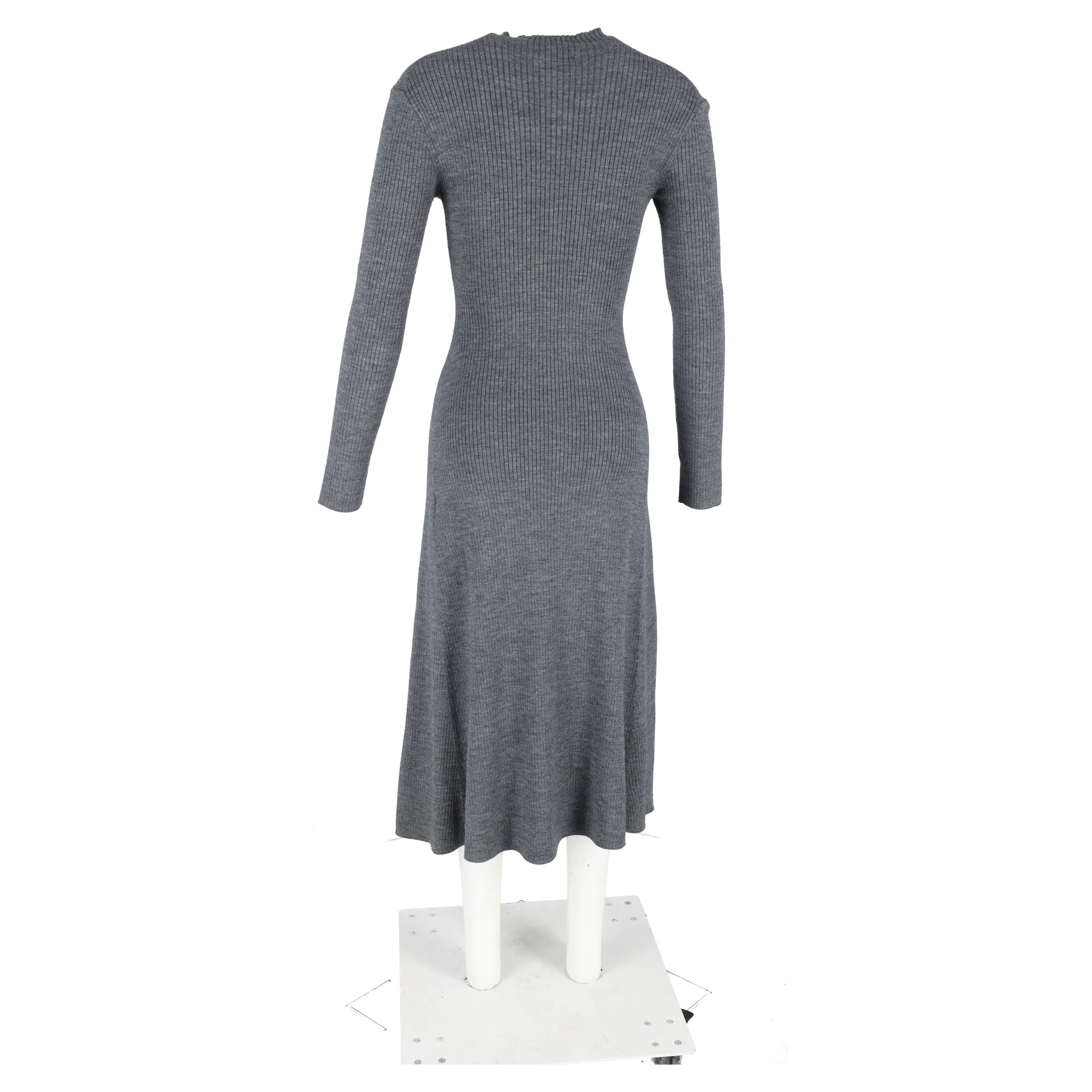Women's Maje Long Sleeve Knitted Midi Dress in Grey Acrylic - Image 6