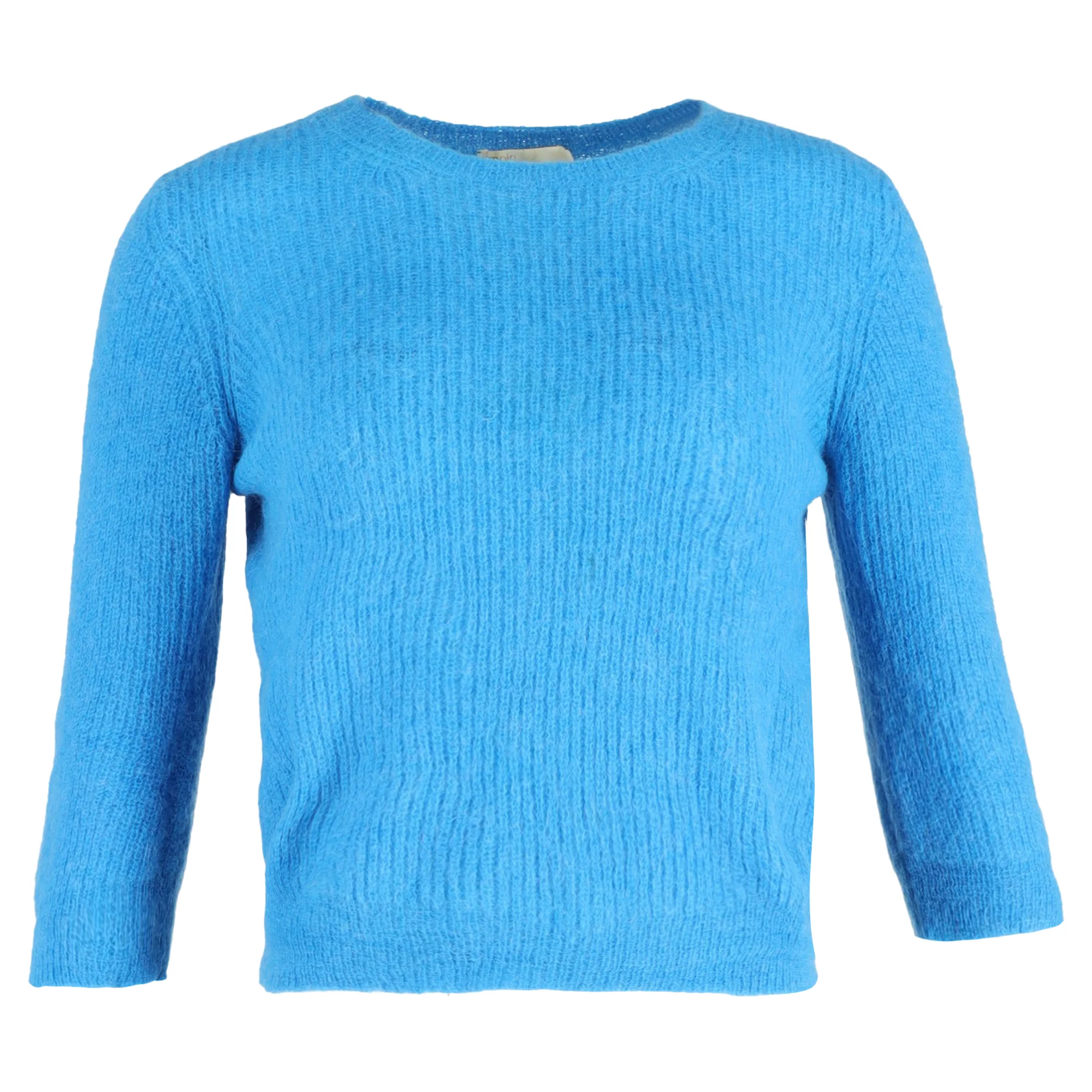 Women's Maje Marcel Ribbed Sweater in Blue Polyamide