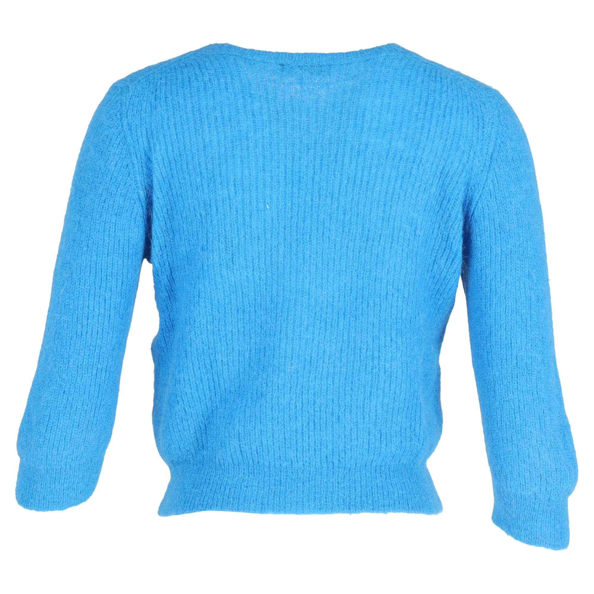 Women's Maje Marcel Ribbed Sweater in Blue Polyamide - Image 3