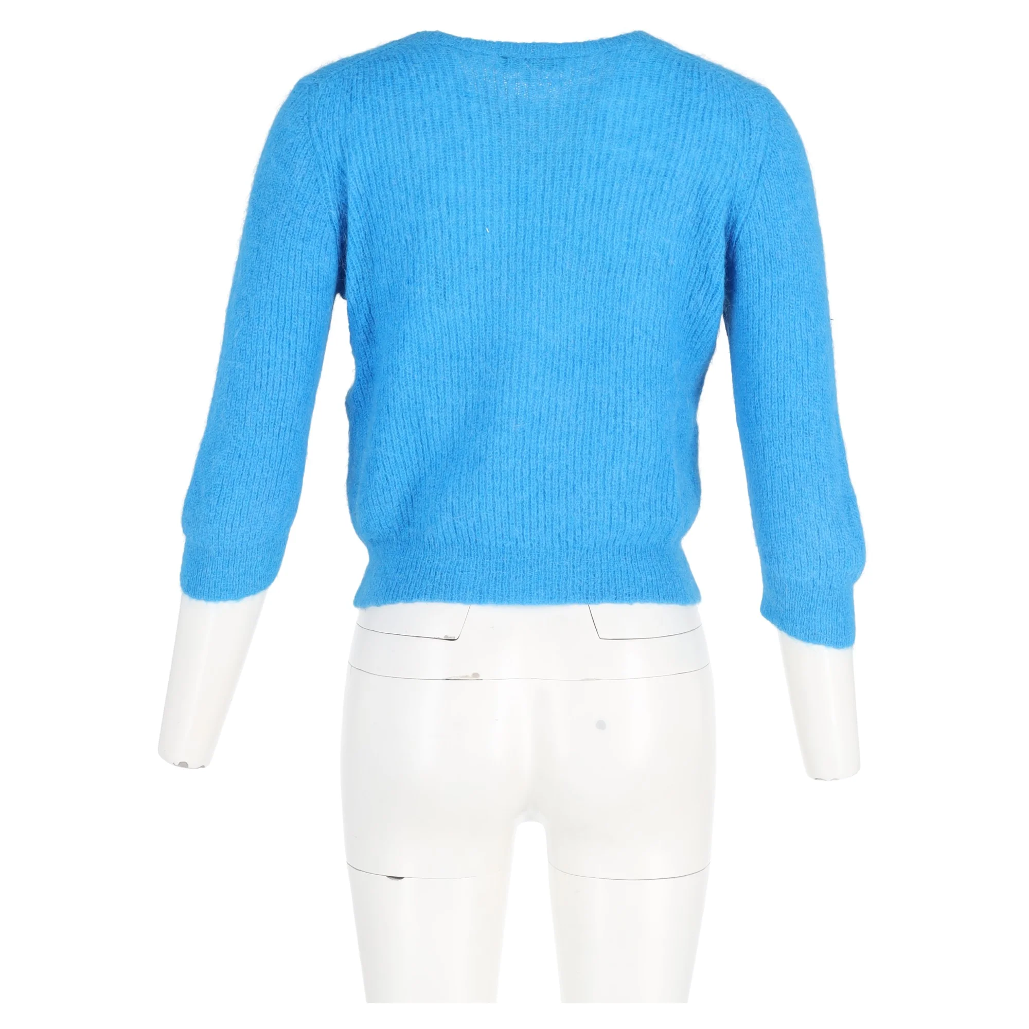 Women's Maje Marcel Ribbed Sweater in Blue Polyamide - Image 6