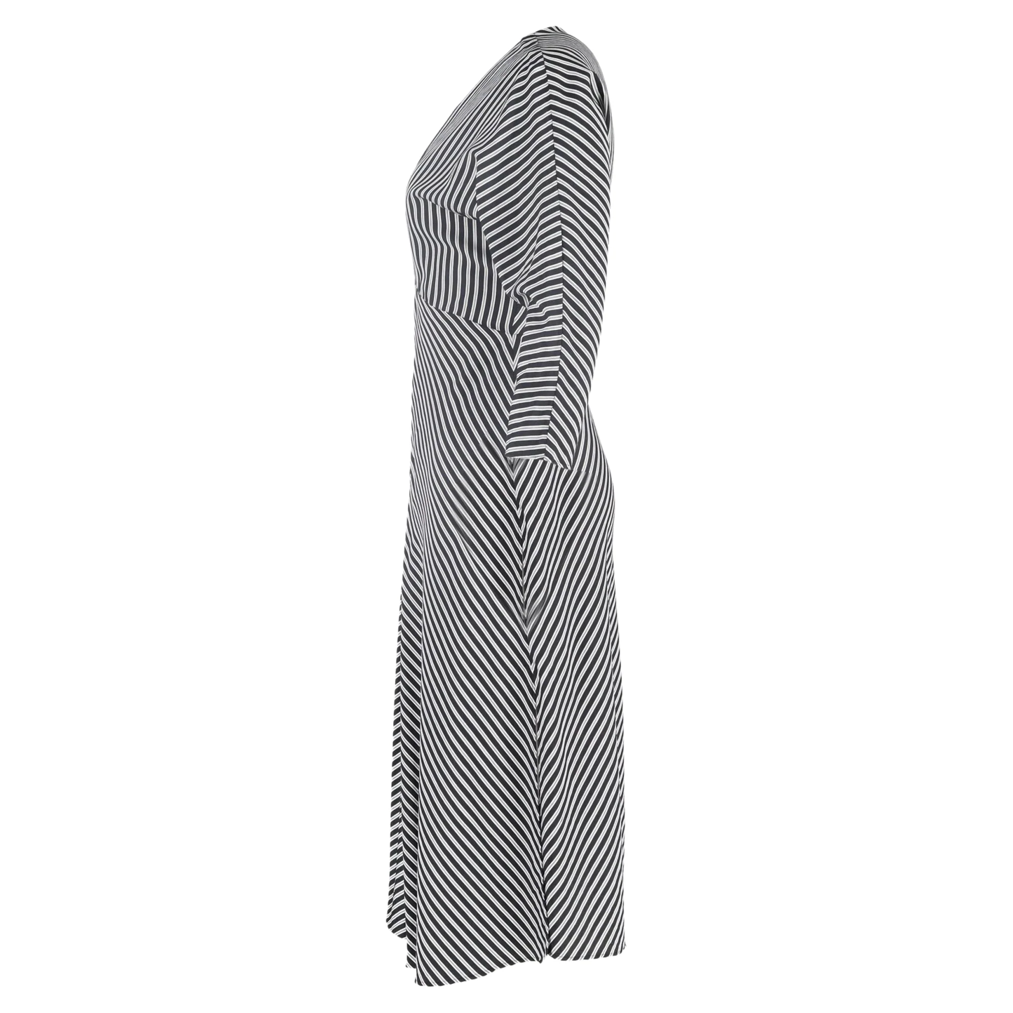 Women's Maje Rava Striped Twill Midi Dress In Black Viscose - Image 2