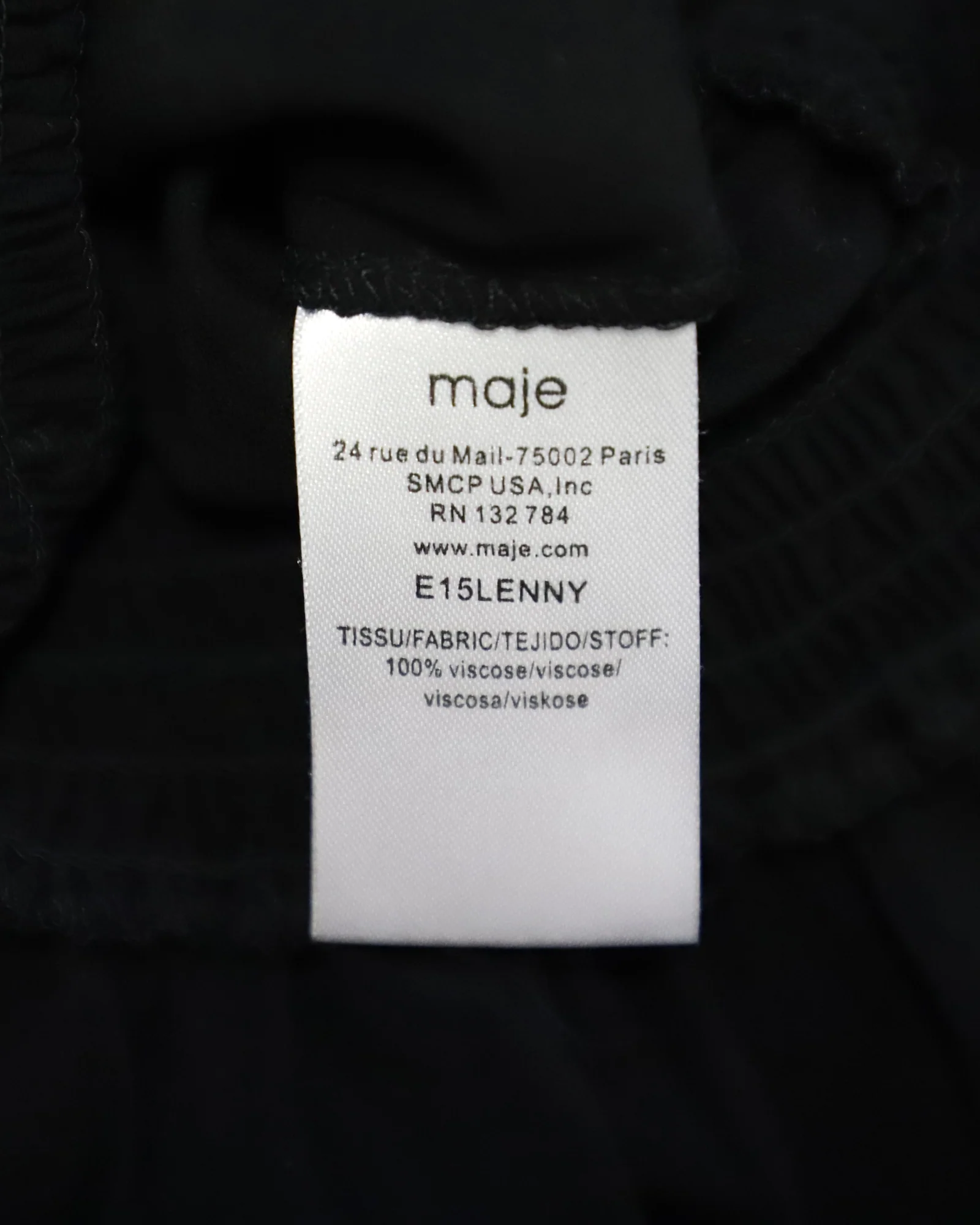Women's Maje Shirred Top in Black Viscose - Image 9