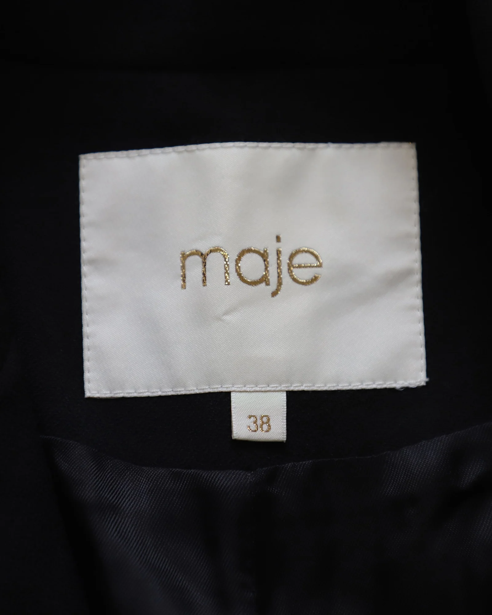Women's Maje Valmy Double-Breasted Crepe Blazer in Black Polyester - Image 7