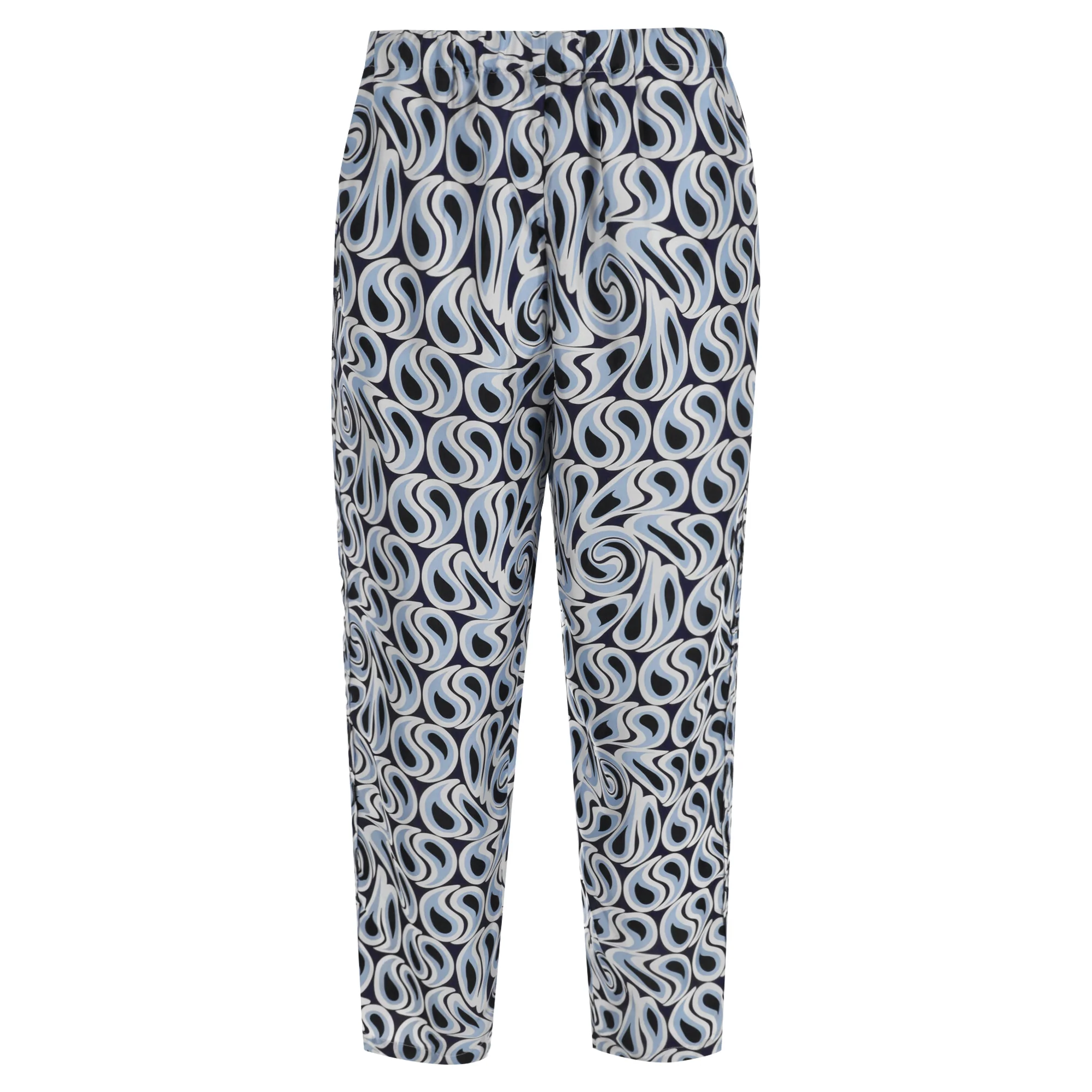 Women's Marni Gartered Printed Trousers in Multicolor Silk