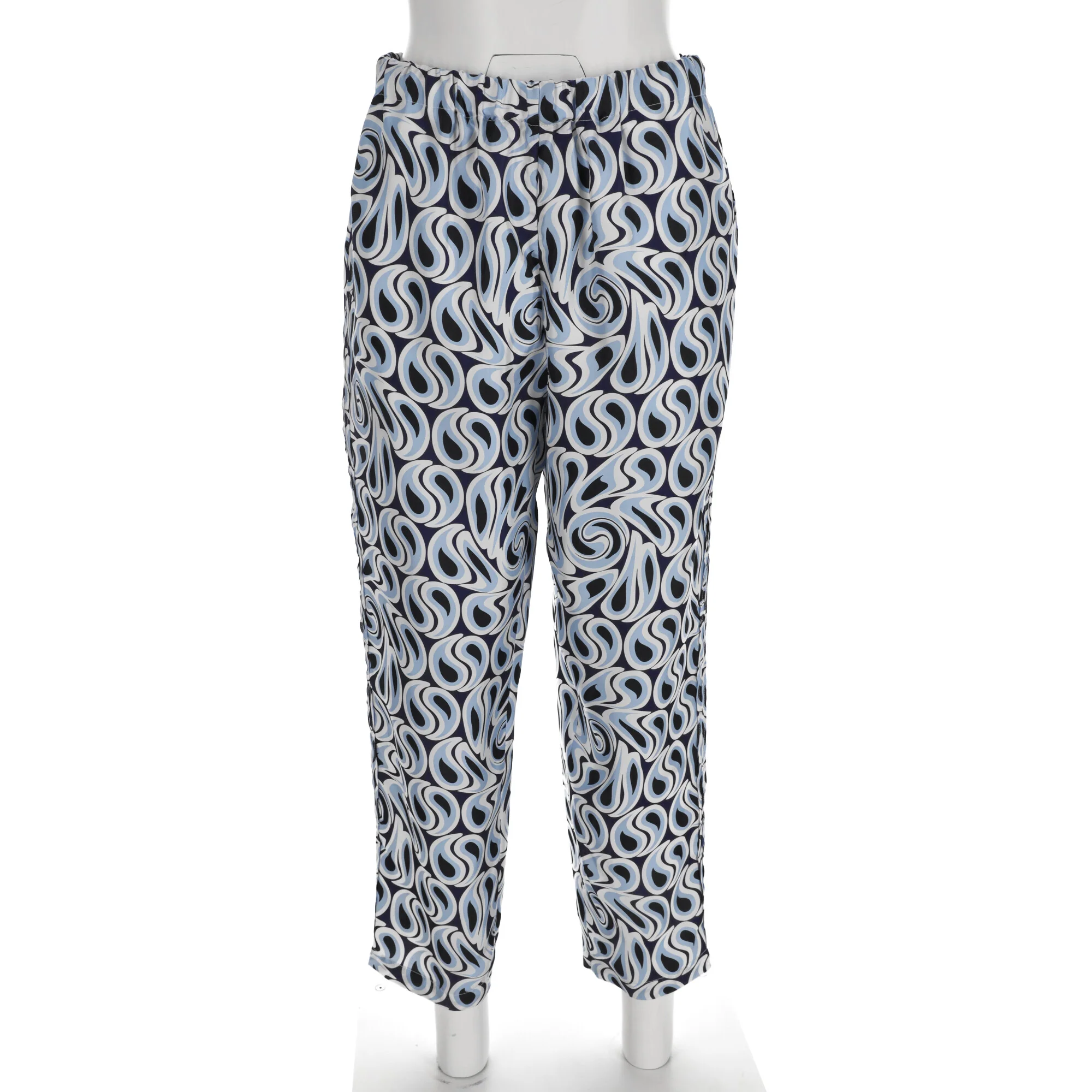 Women's Marni Gartered Printed Trousers in Multicolor Silk - Image 9