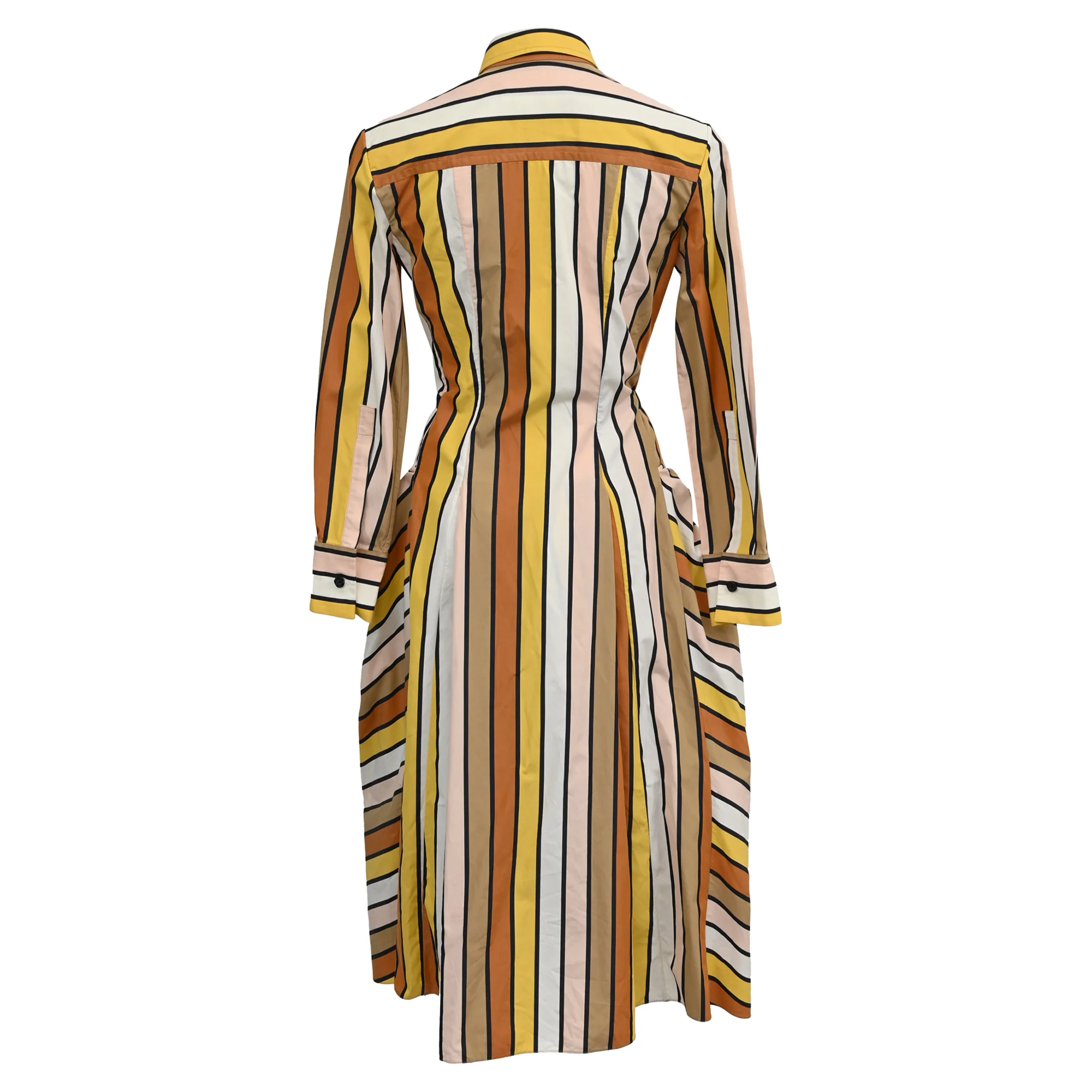 Women's Marni Striped Midi Shirt Dress in Multicolor Cotton - Image 3