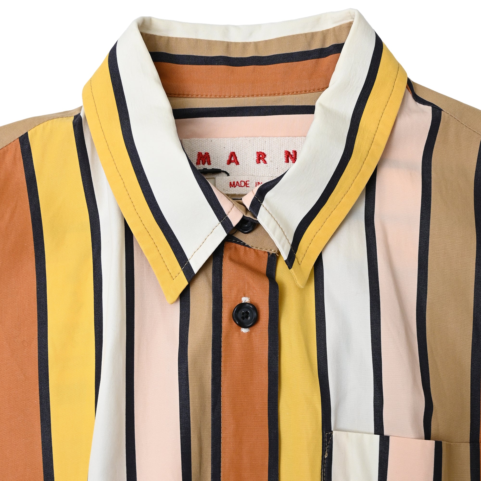 Women's Marni Striped Midi Shirt Dress in Multicolor Cotton - Image 5
