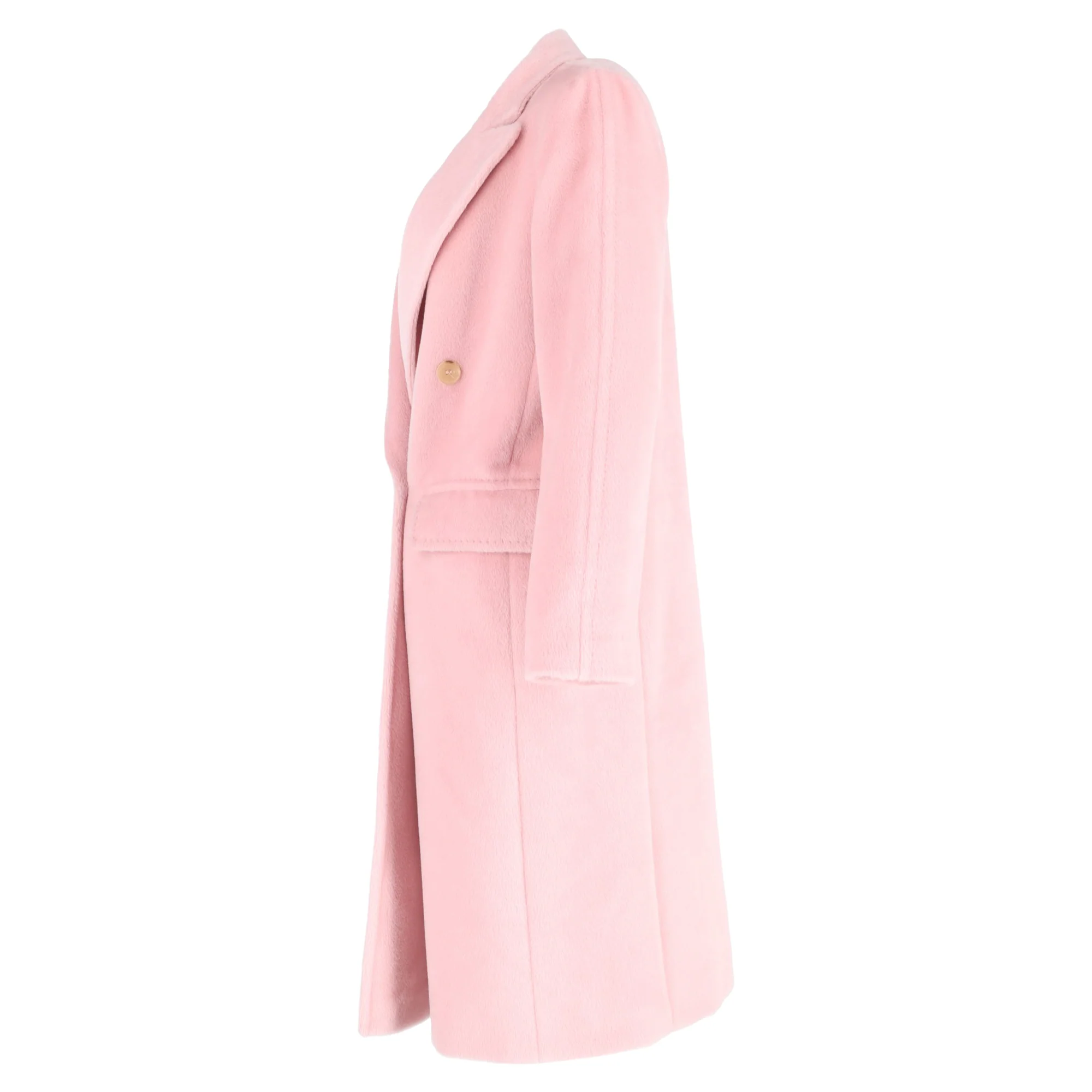 Women's Max Mara Double-Breasted Coat in Pink Wool - Image 2