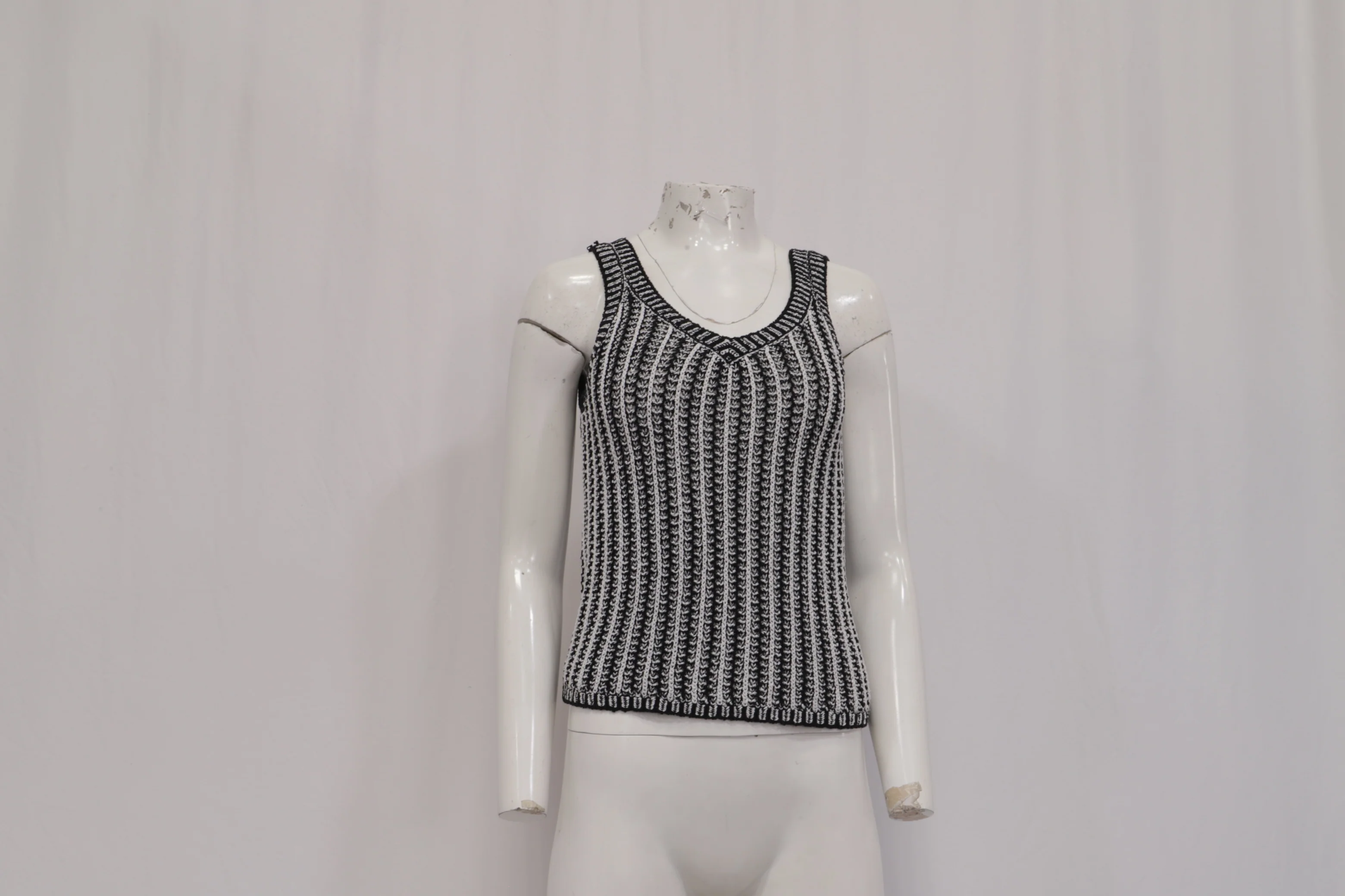 Women's Max Mara Arrigo Sleeveless Striped Knitted Top in Multicolor Cotton - Image 7