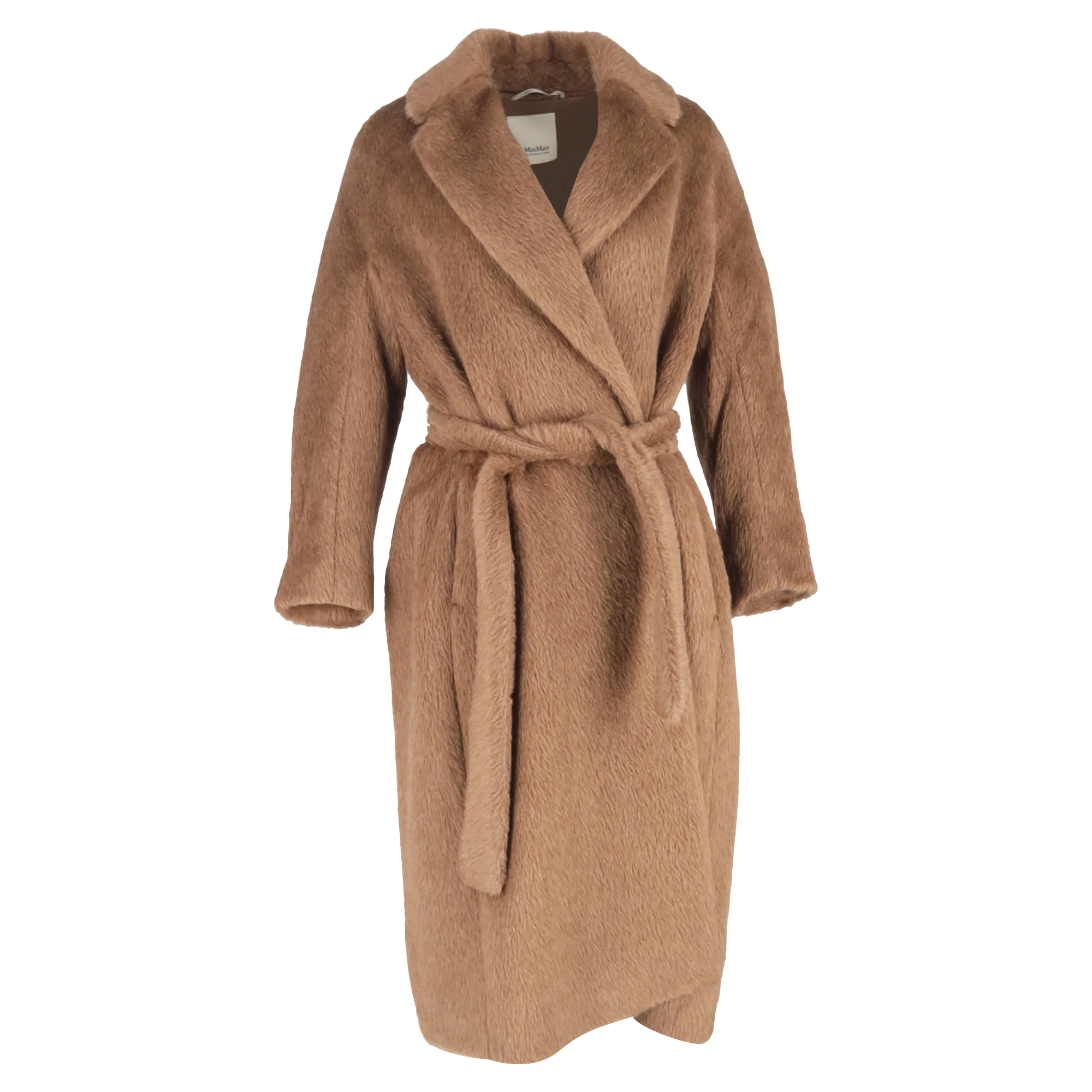Women's Max Mara Borbone Double Breasted Teddy Coat in Brown Alpaca