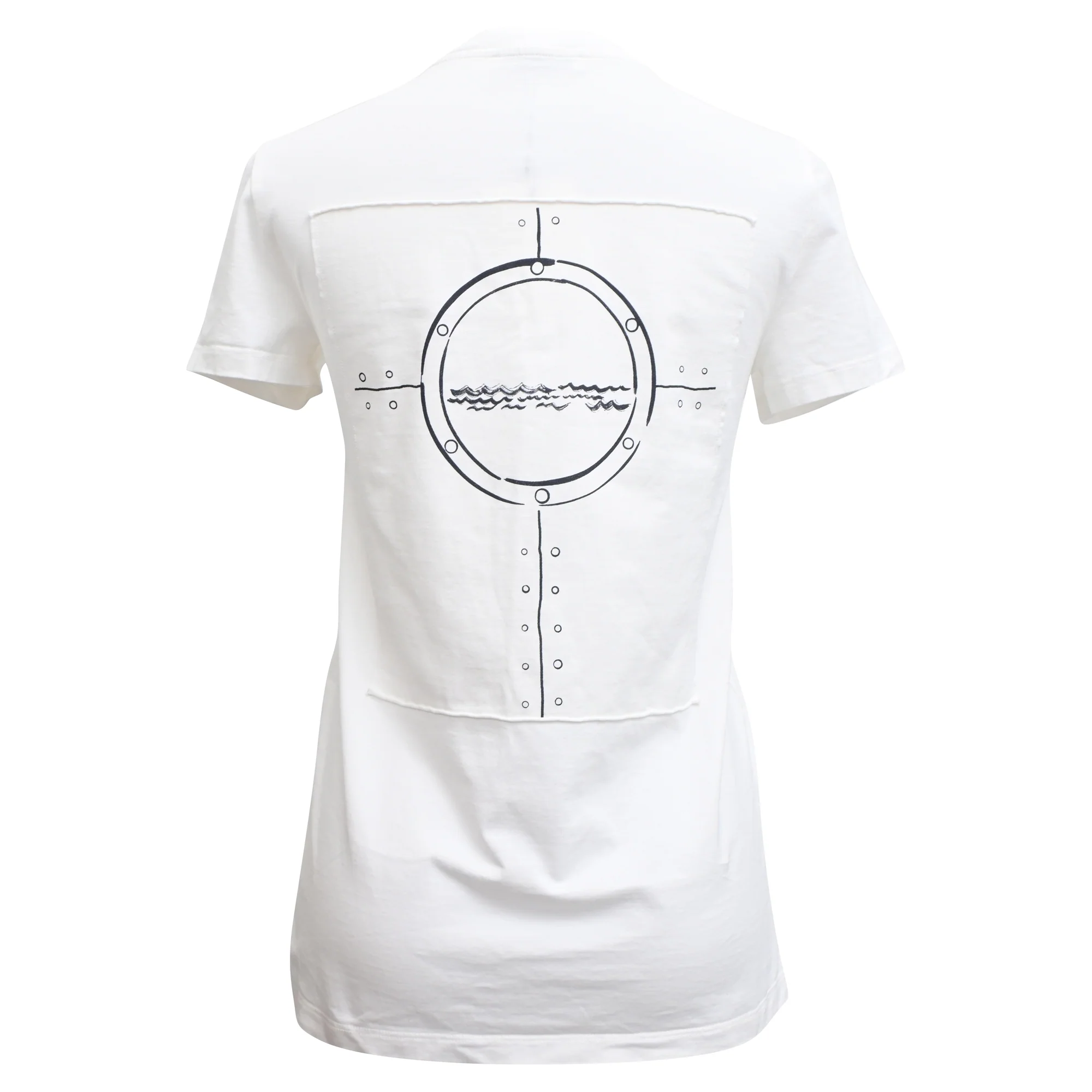 Women's  Max Mara Oblo Whale Printed T-Shirt in White Cotton - Image 3