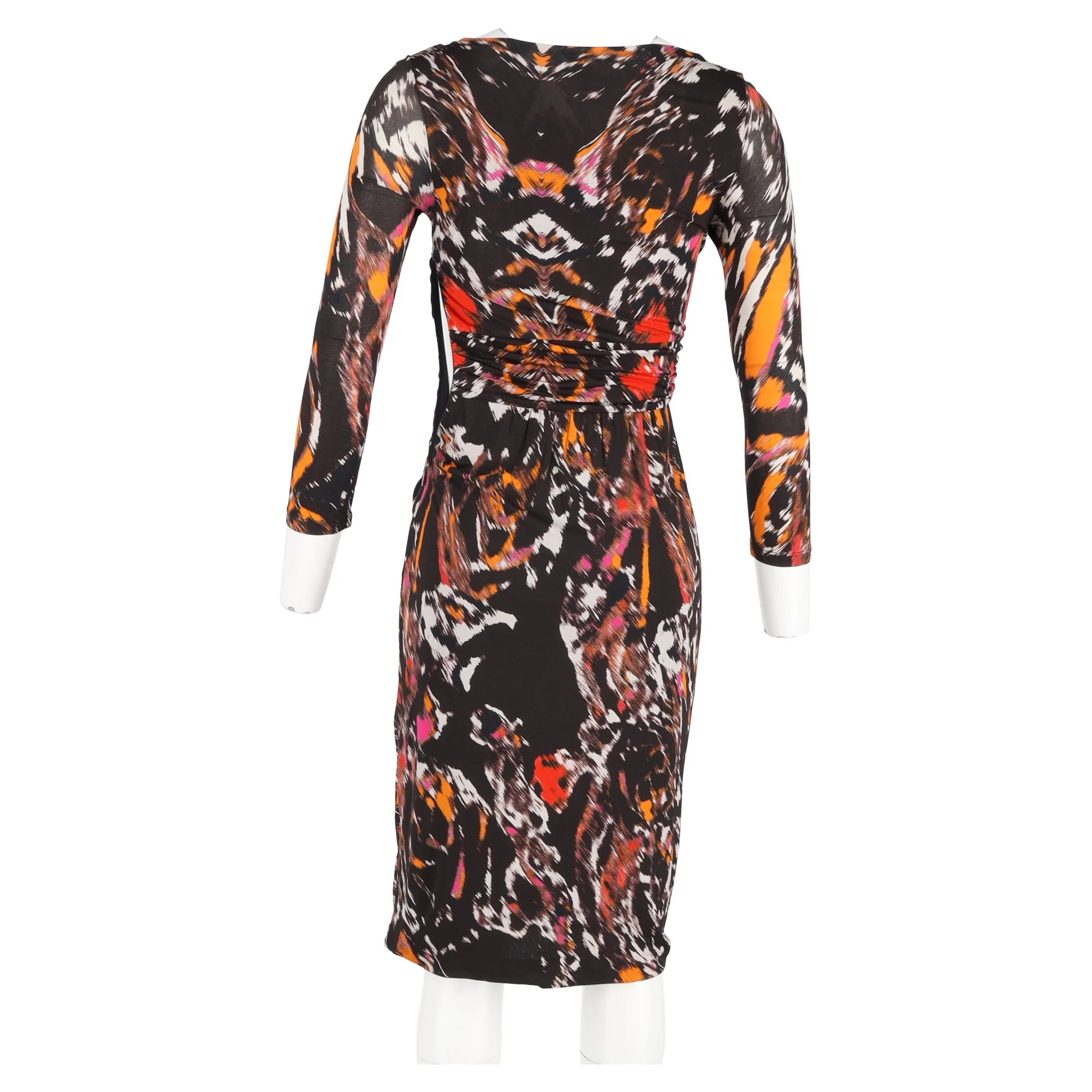 Women's Max Mara Printed Midi Dress in Multicolor Viscose - Image 3