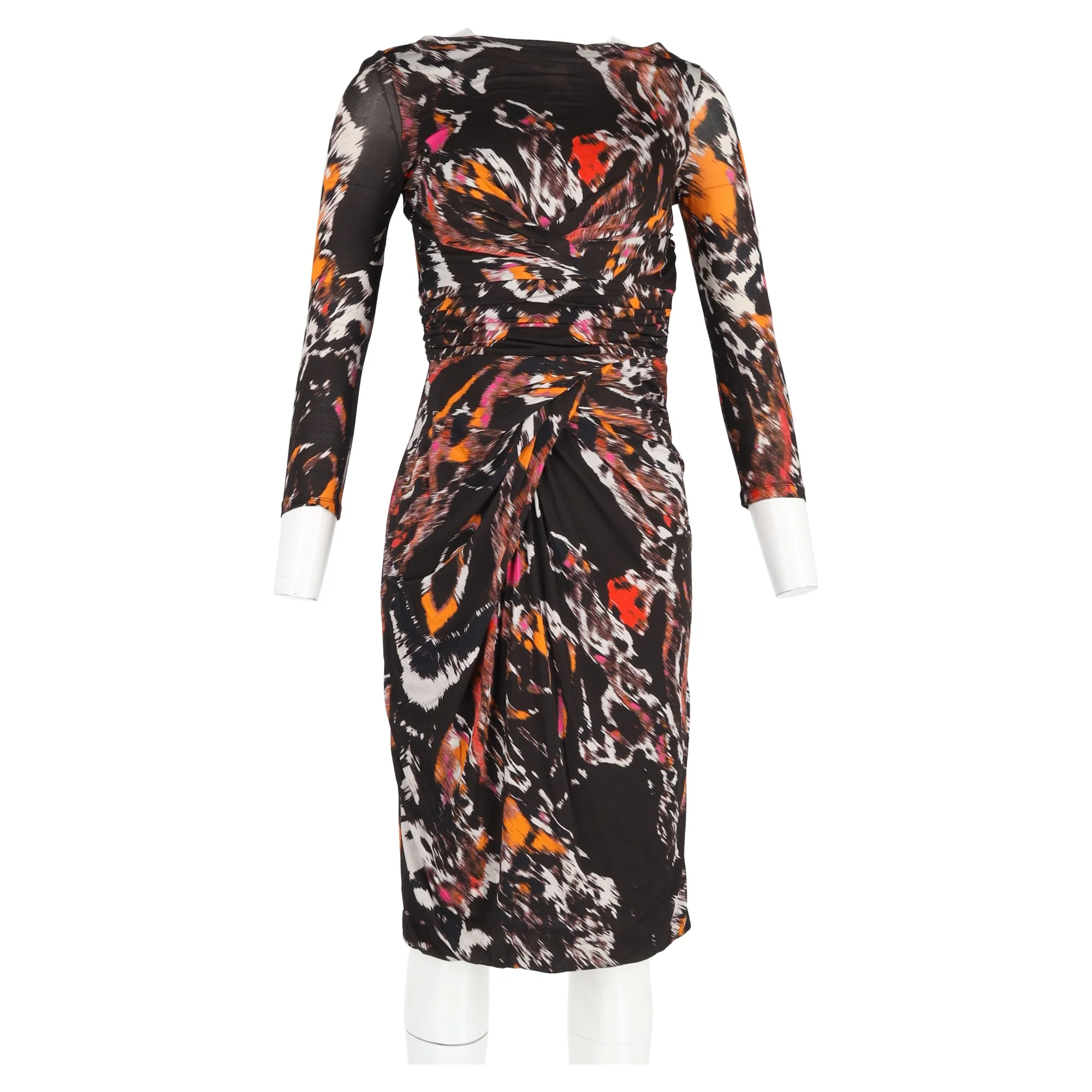 Women's Max Mara Printed Midi Dress in Multicolor Viscose - Image 4