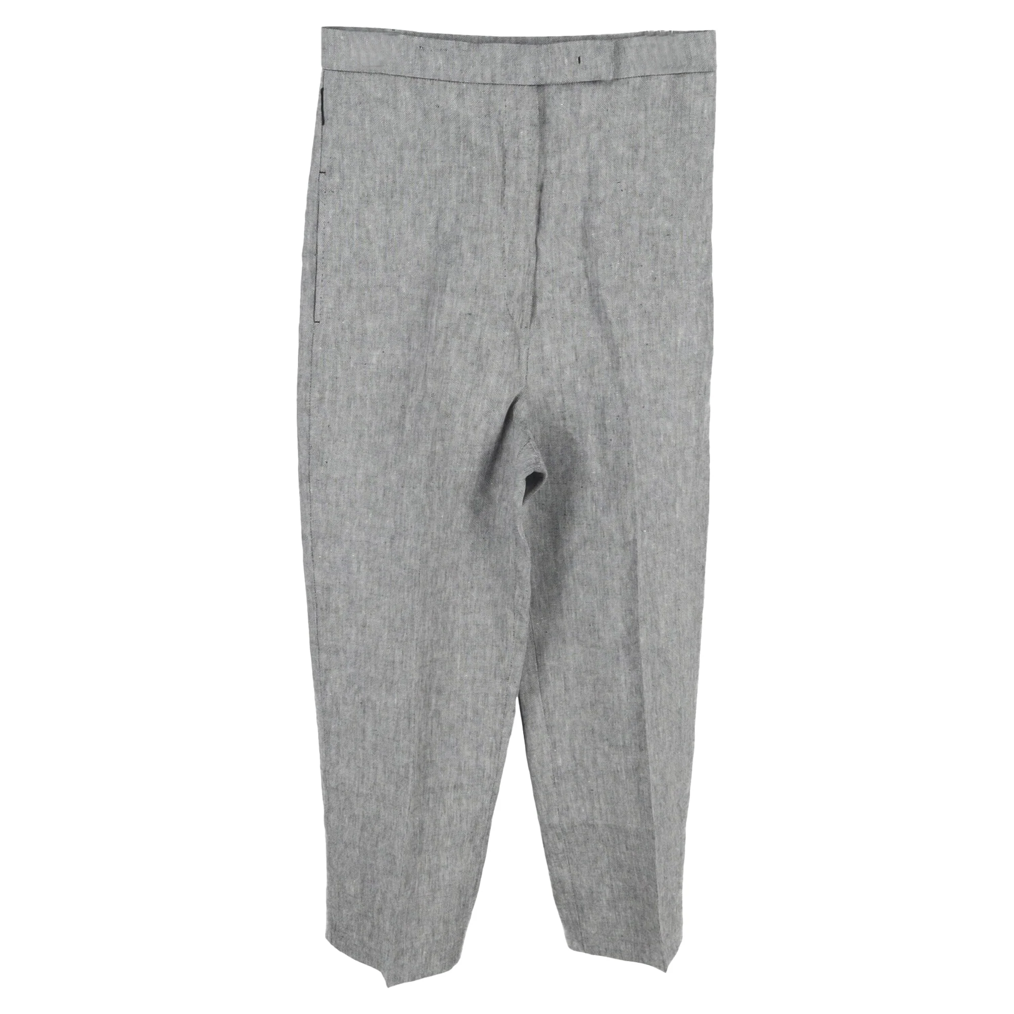 Women's Max Mara Trousers in Grey Linen