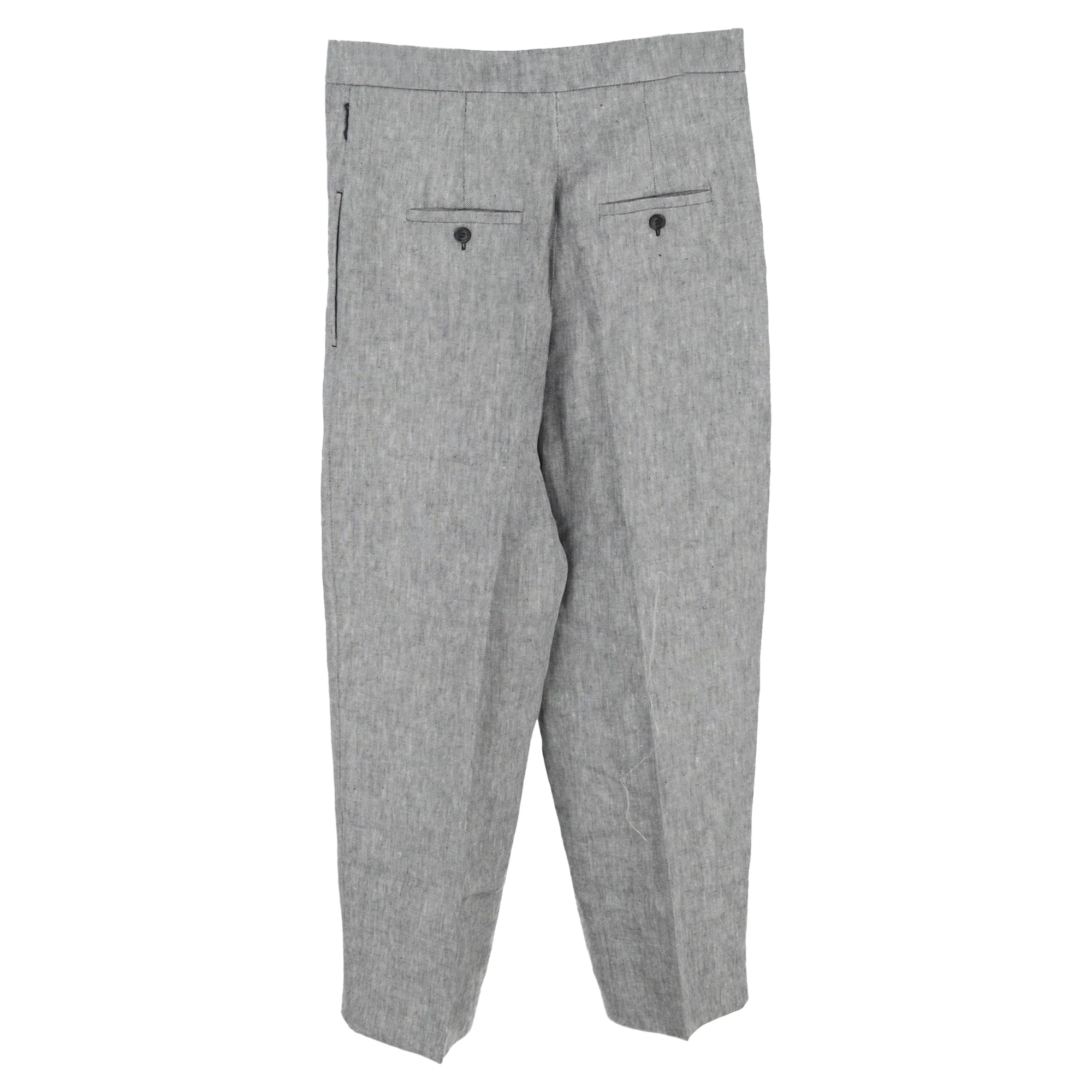 Women's Max Mara Trousers in Grey Linen - Image 2
