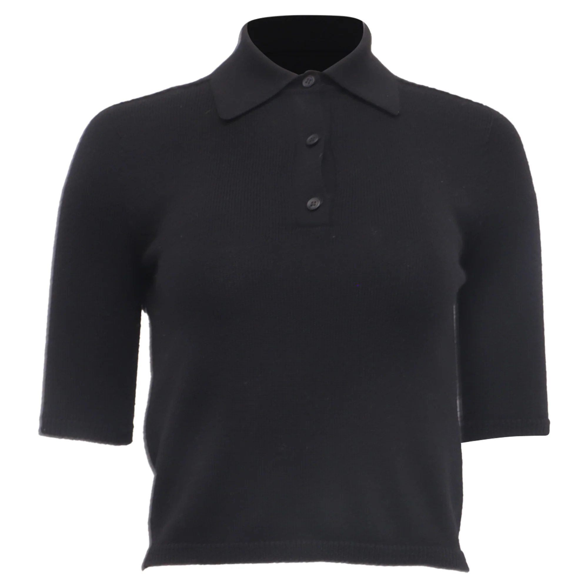 Women's 'S Max Mara Gemma Polo Shirt in Black Wool