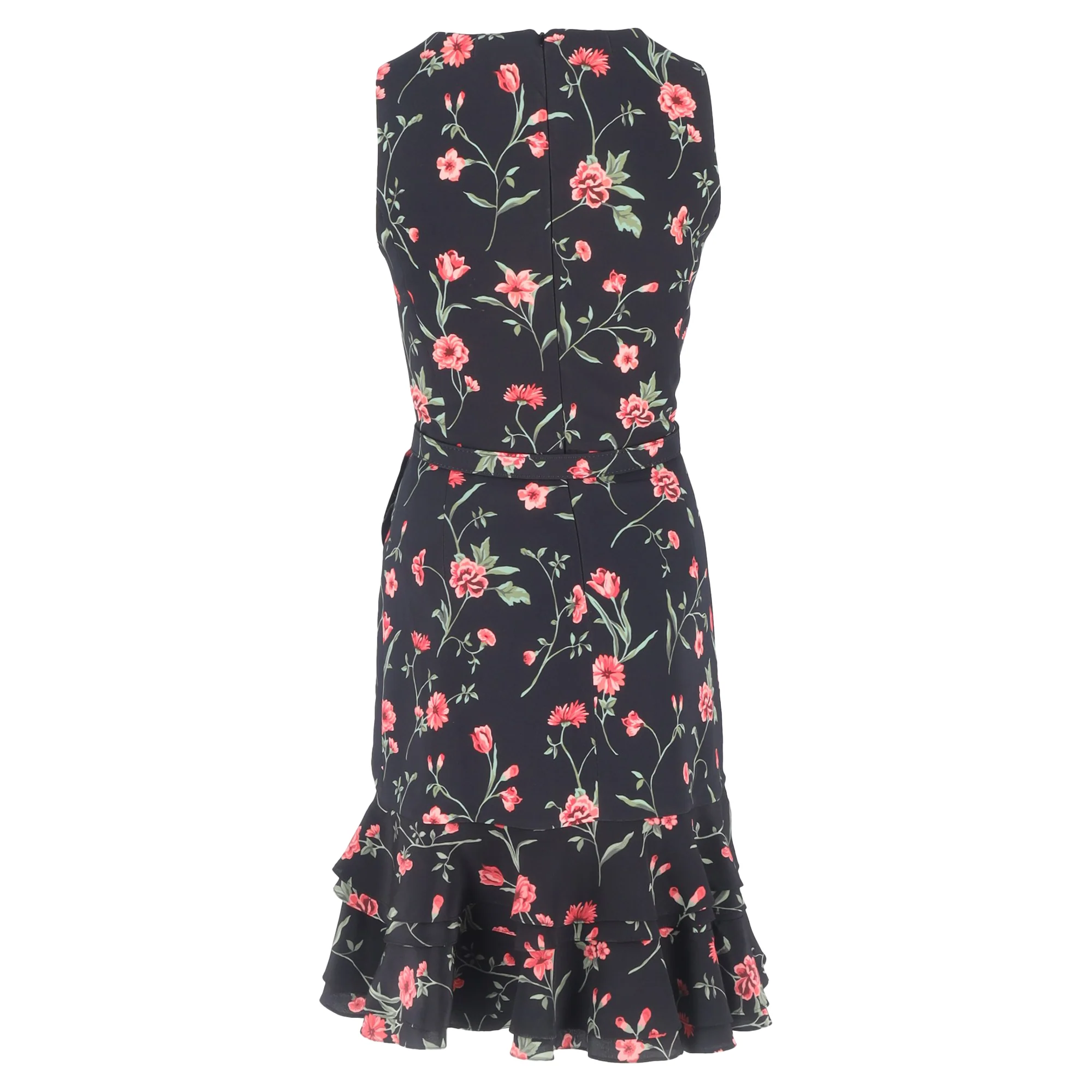 Women's Michael Kors Collection Floral-Print Belted Mini Dress in Multicolor Viscose - Image 3