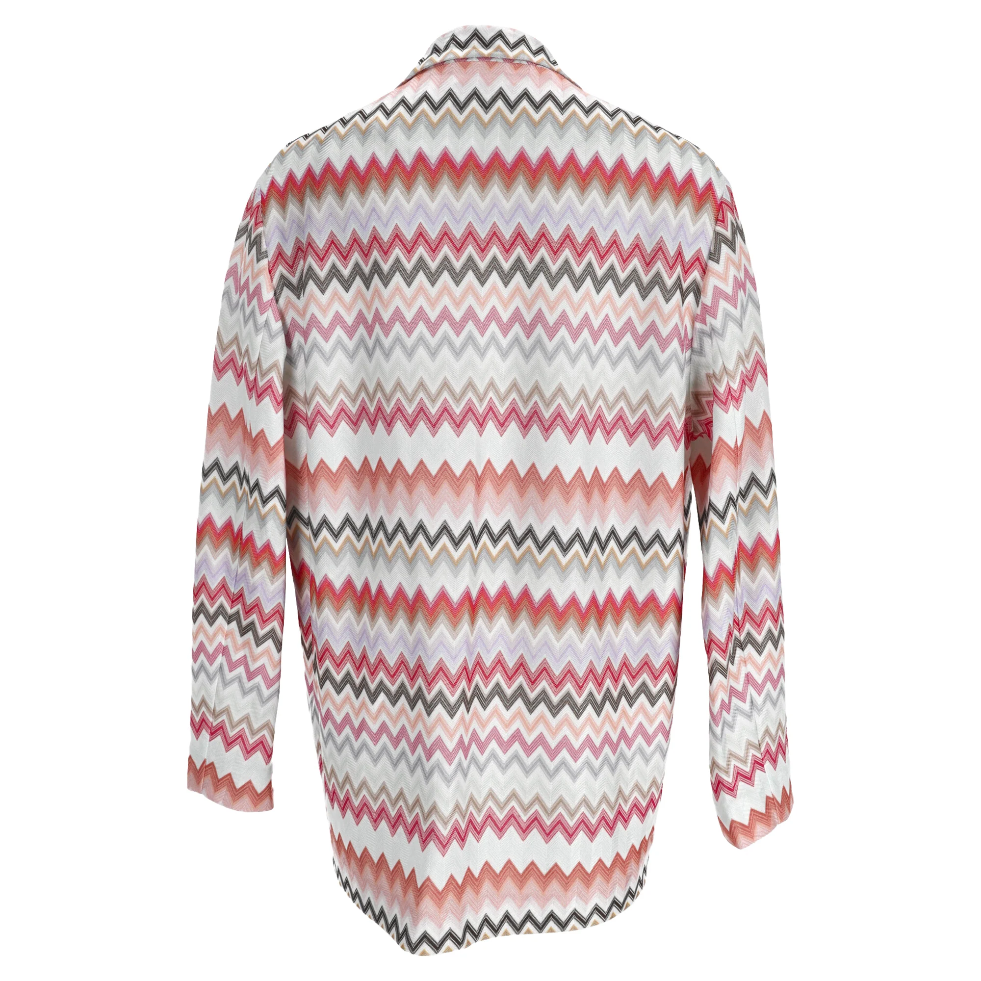 Women's Missoni Zig Zag Longline Blazer in Multicolor Polyester - Image 3