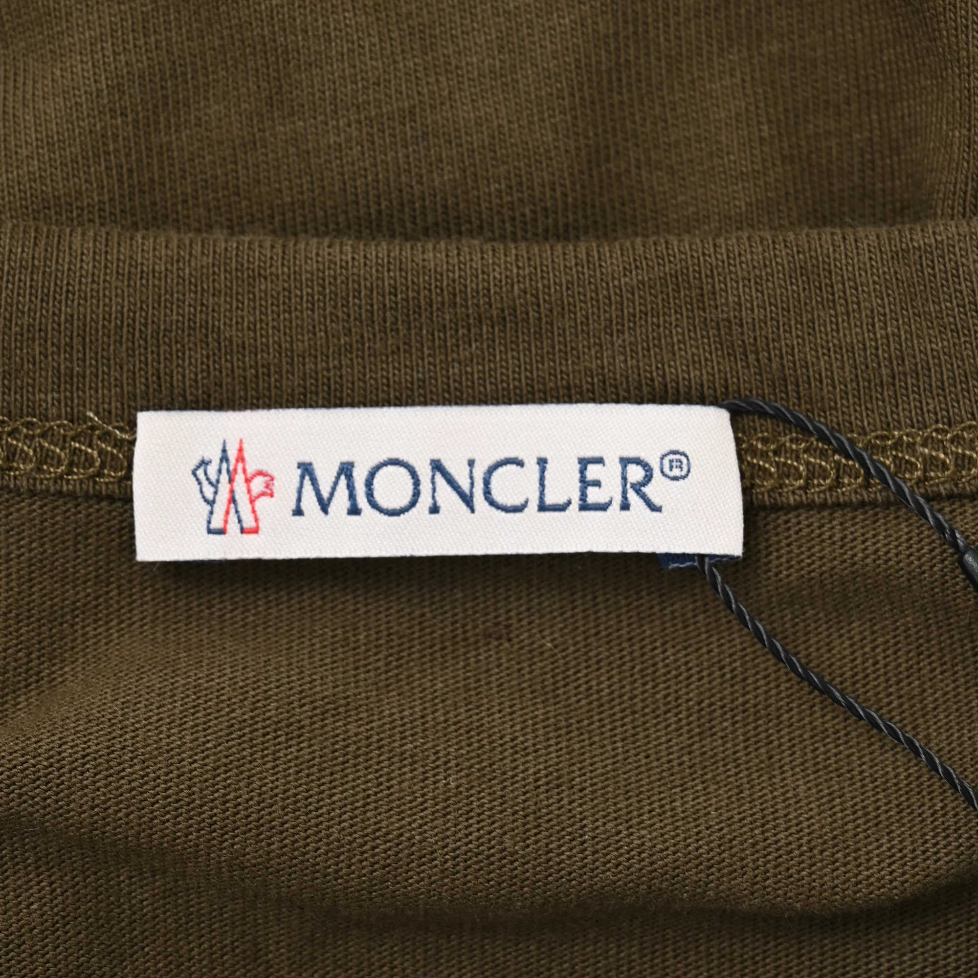 Men's Moncler Logo Tshirt in Green Cotton - Image 4