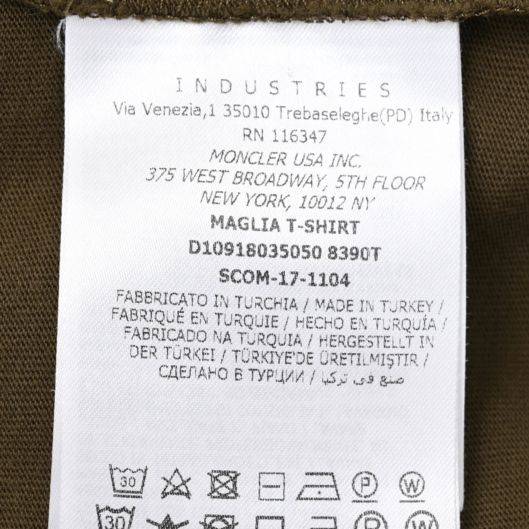 Men's Moncler Logo Tshirt in Green Cotton - Image 5
