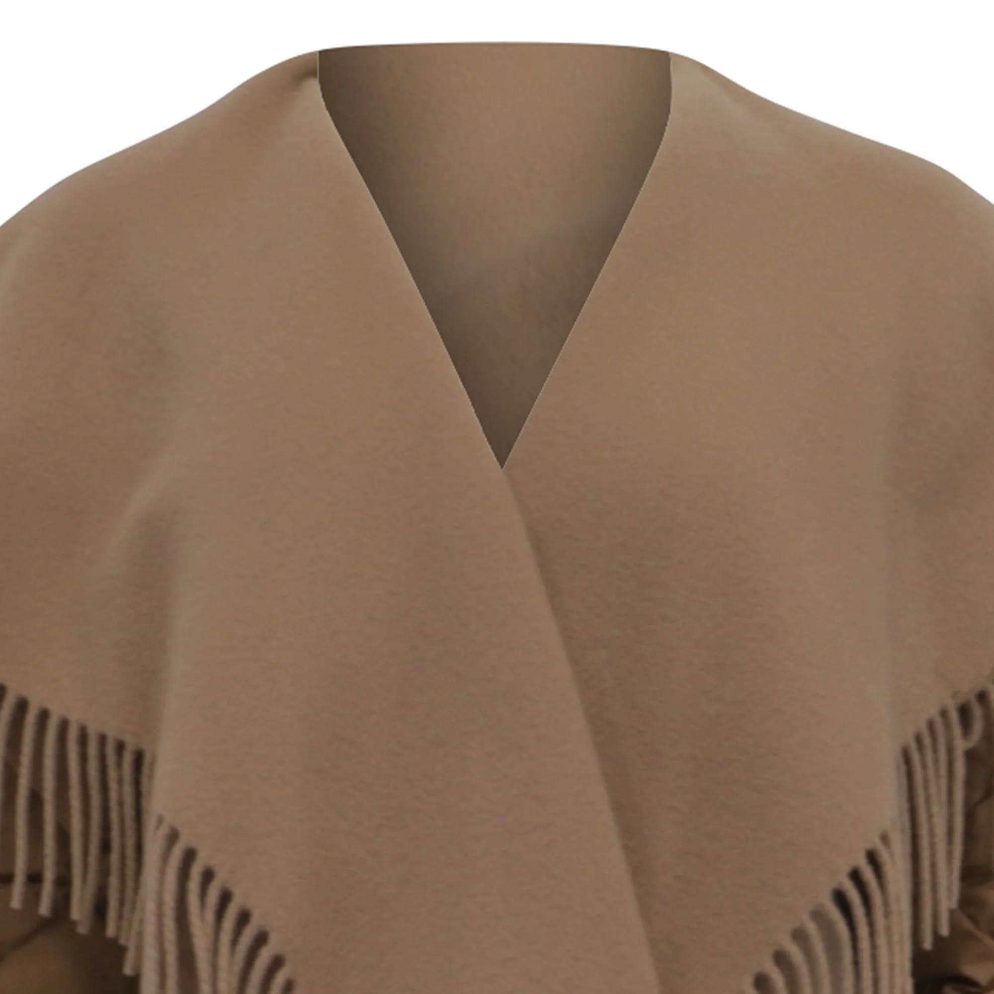 Women's Moncler Fringed Cape Jacket in Brown Wool - Image 2