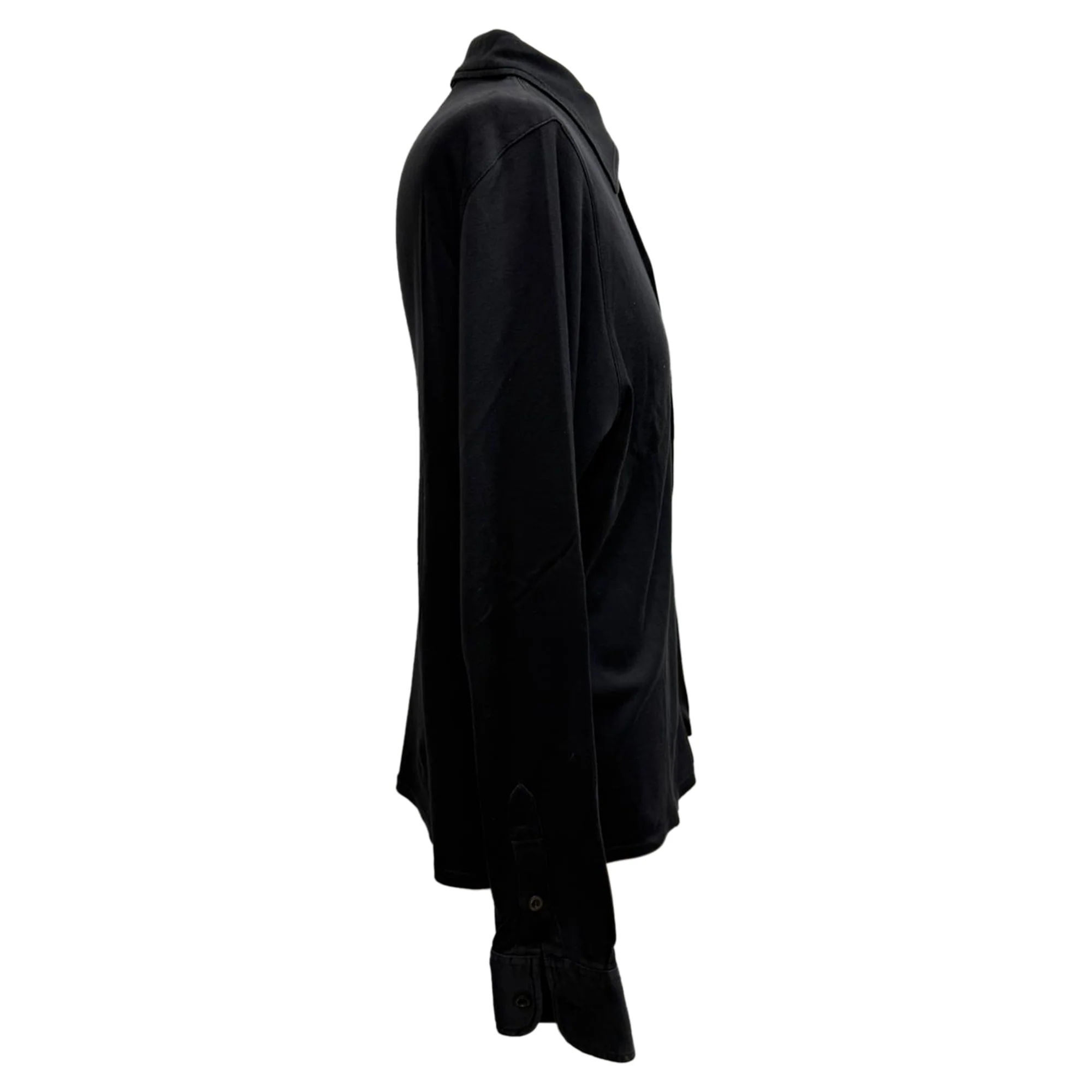 Men's Prada Button-Down Long Sleeve Shirt in Black Cotton - Image 2