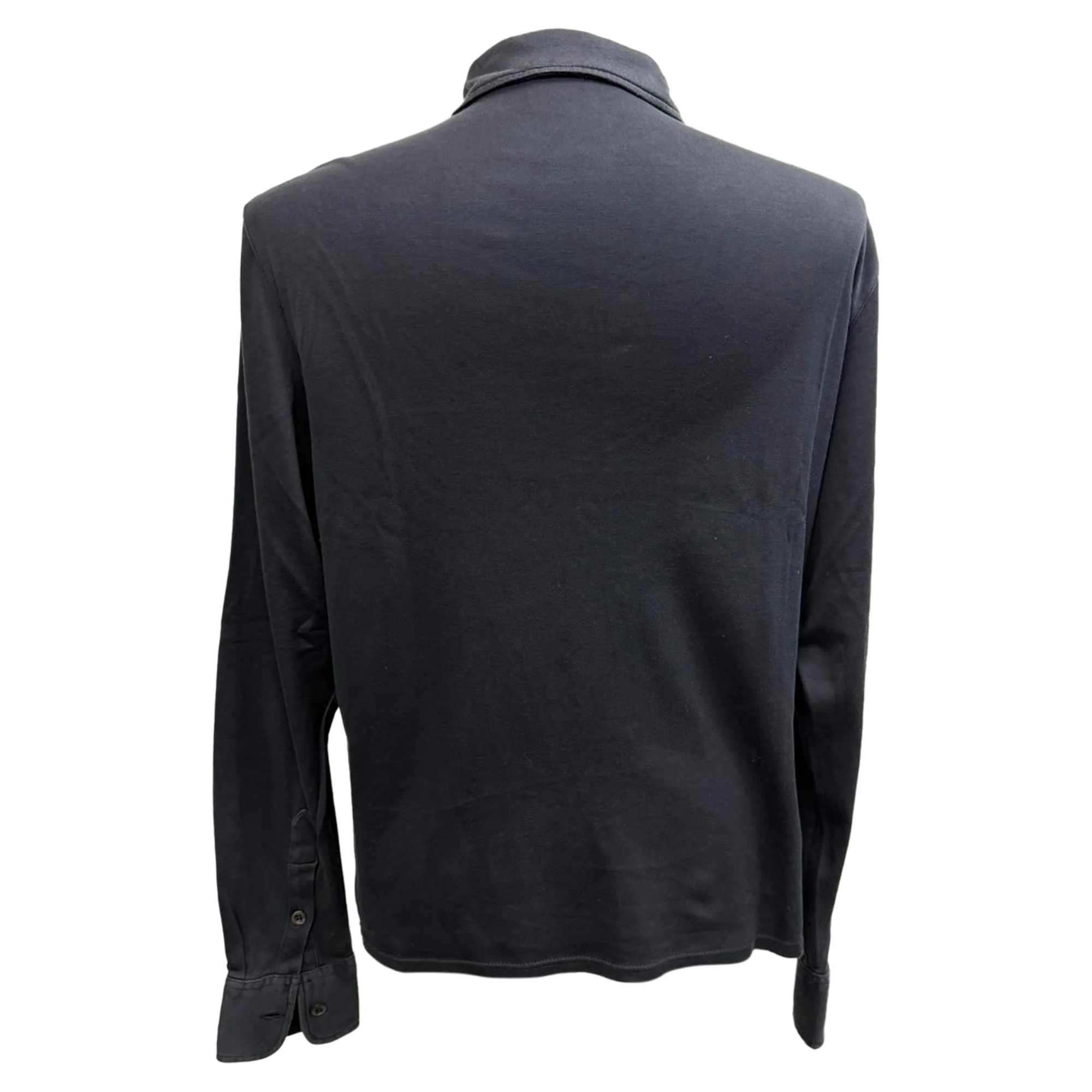 Men's Prada Button-Down Long Sleeve Shirt in Black Cotton - Image 3