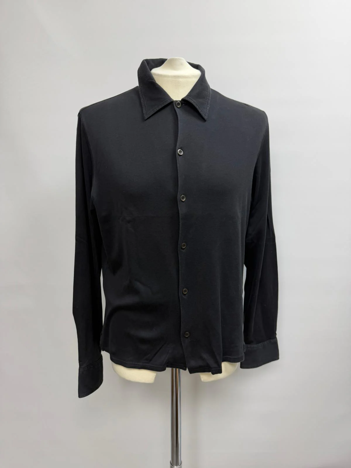 Men's Prada Button-Down Long Sleeve Shirt in Black Cotton - Image 7