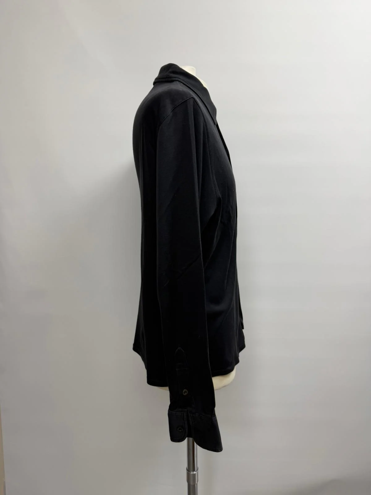 Men's Prada Button-Down Long Sleeve Shirt in Black Cotton - Image 8