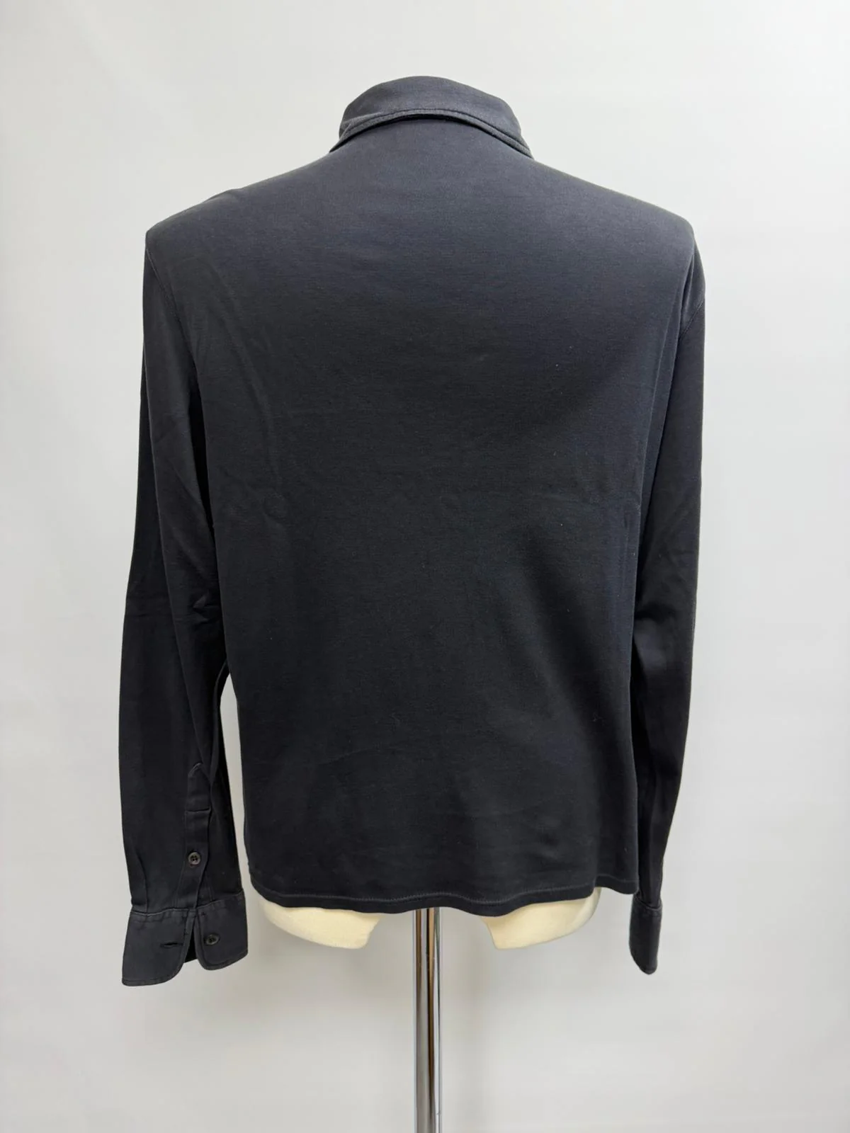 Men's Prada Button-Down Long Sleeve Shirt in Black Cotton - Image 9